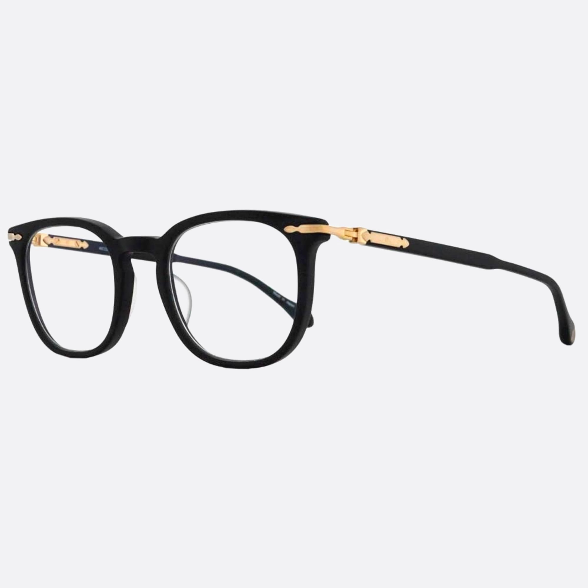 Matsuda 49mm M2047 Mbk Black Geometric Unisex Eyeglasses - Side View