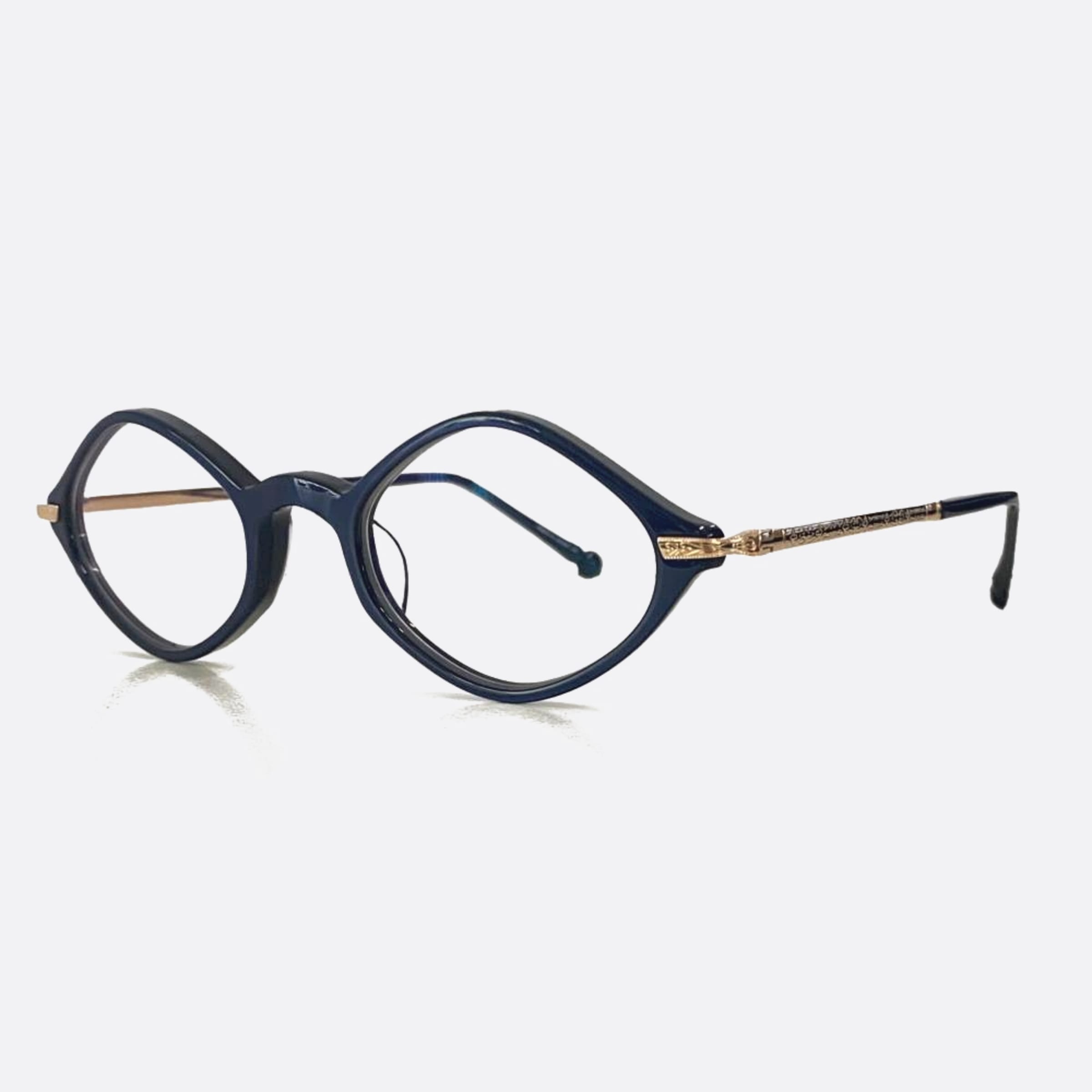 Matsuda 47mm M2066 Nvy Blue Oval Unisex Eyeglasses - Side View