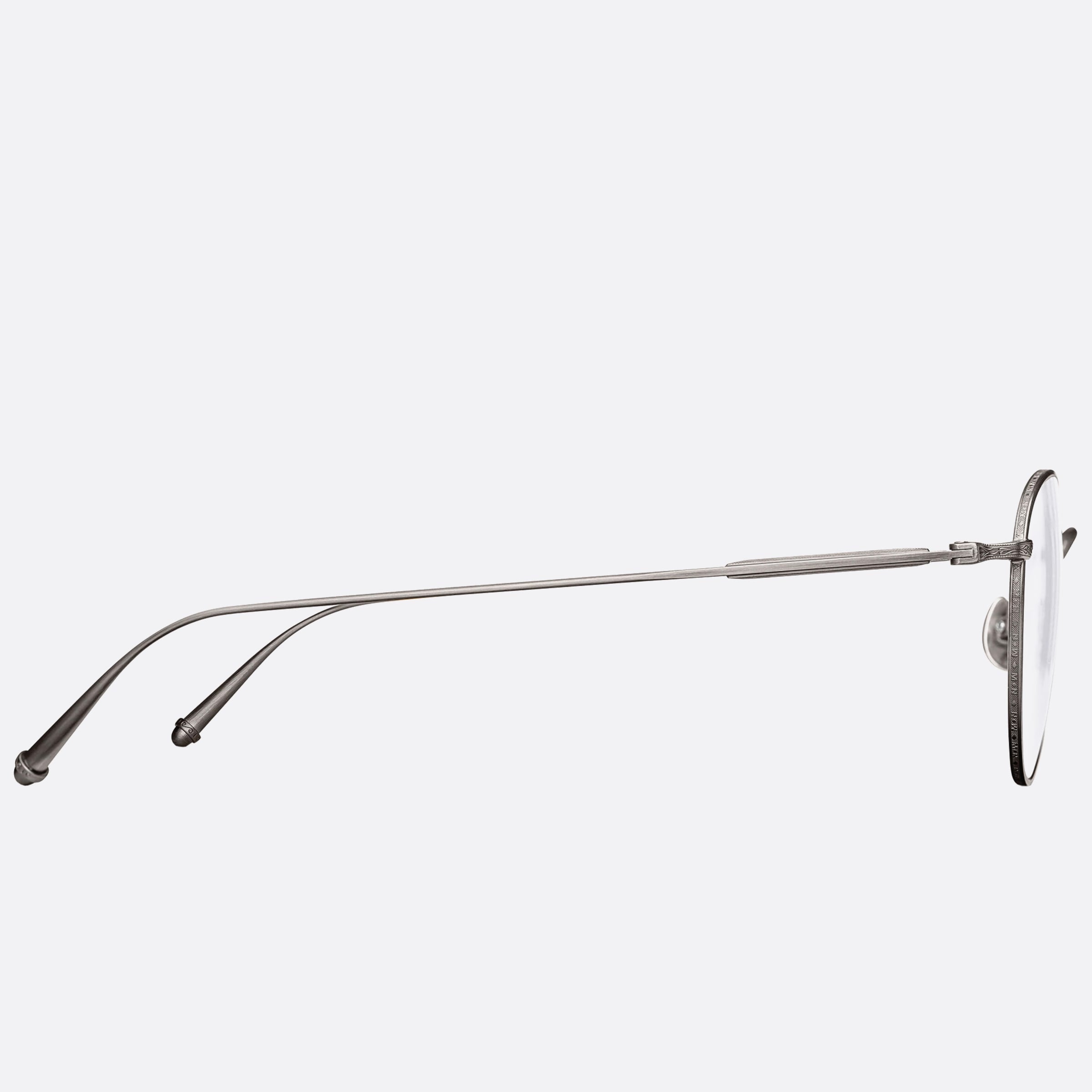 Matsuda 48mm M3085 Silver Round Unisex Eyeglasses - Side View