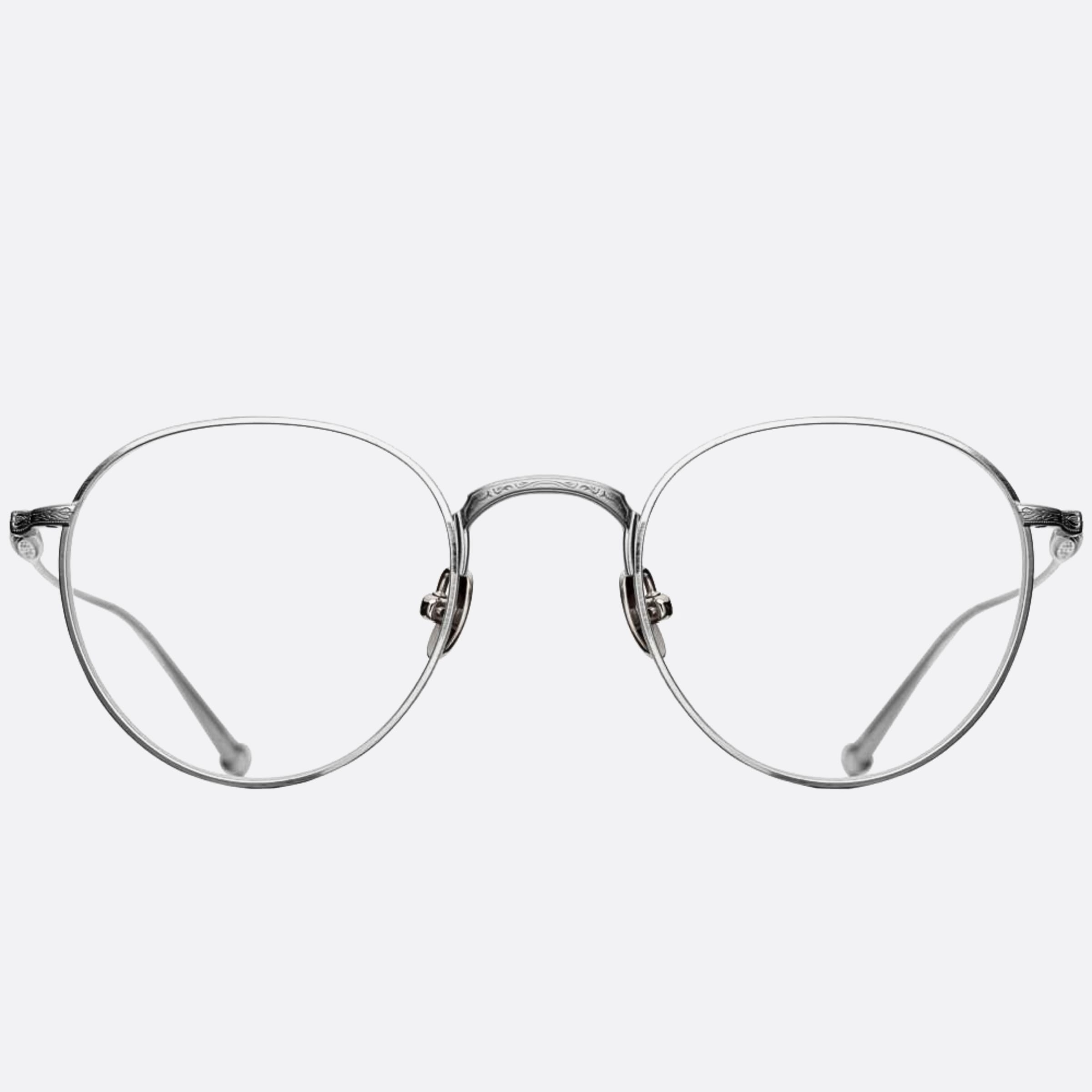 Matsuda 48mm M3085 Silver Round Unisex Eyeglasses - Main View