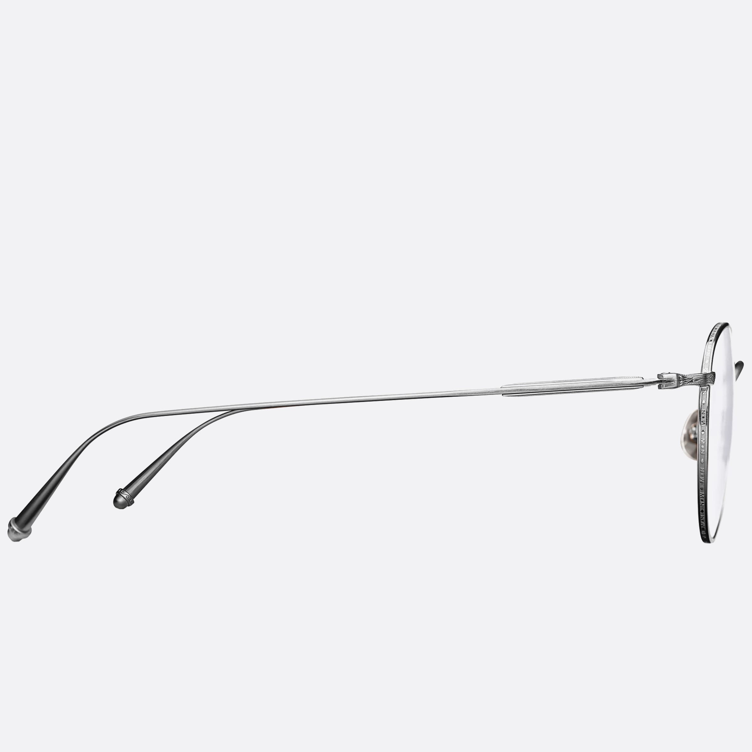 Matsuda 48mm M3085 Silver Round Unisex Eyeglasses - Side View