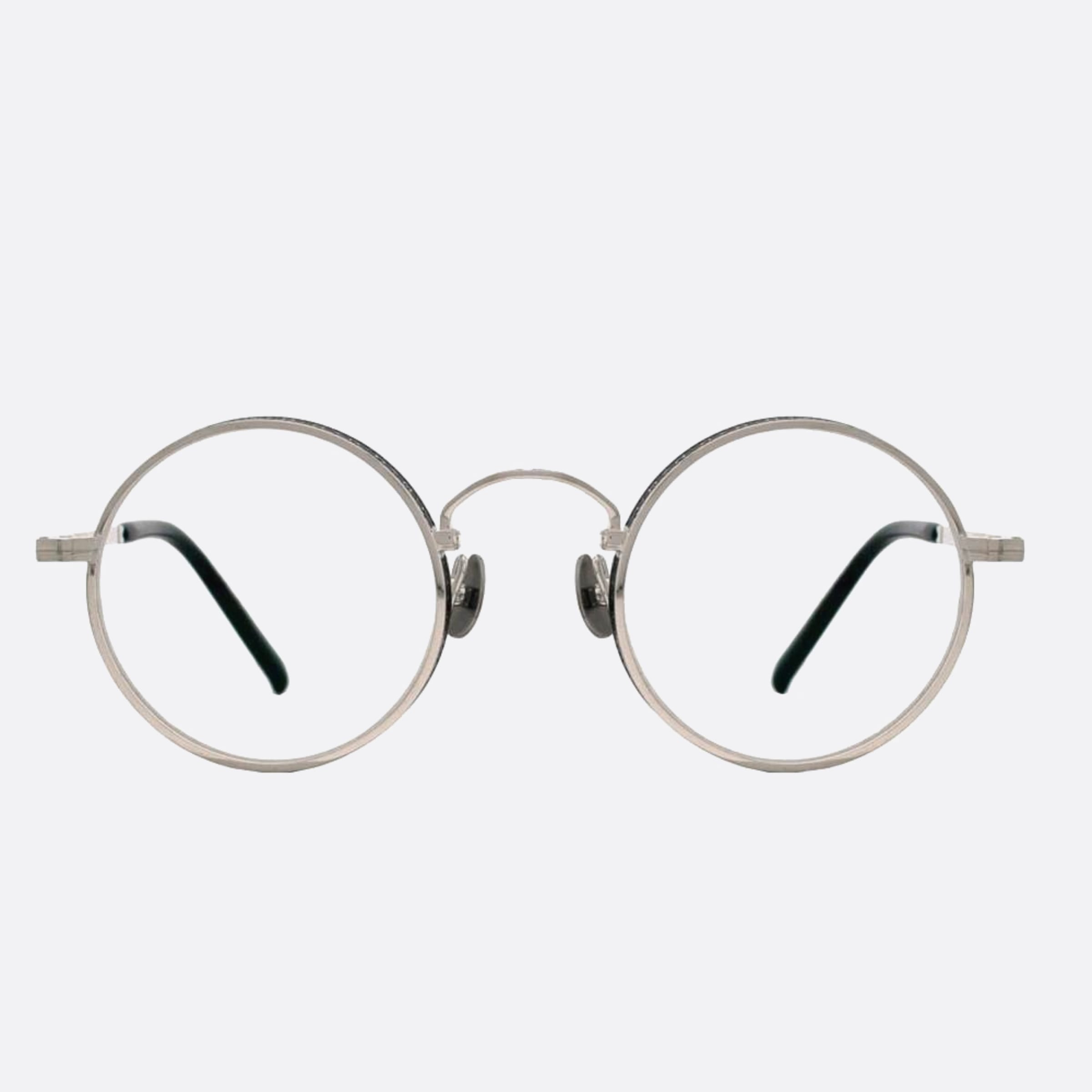 Matsuda 47mm M3100 Mbk Silver Round Unisex Eyeglasses - Main View