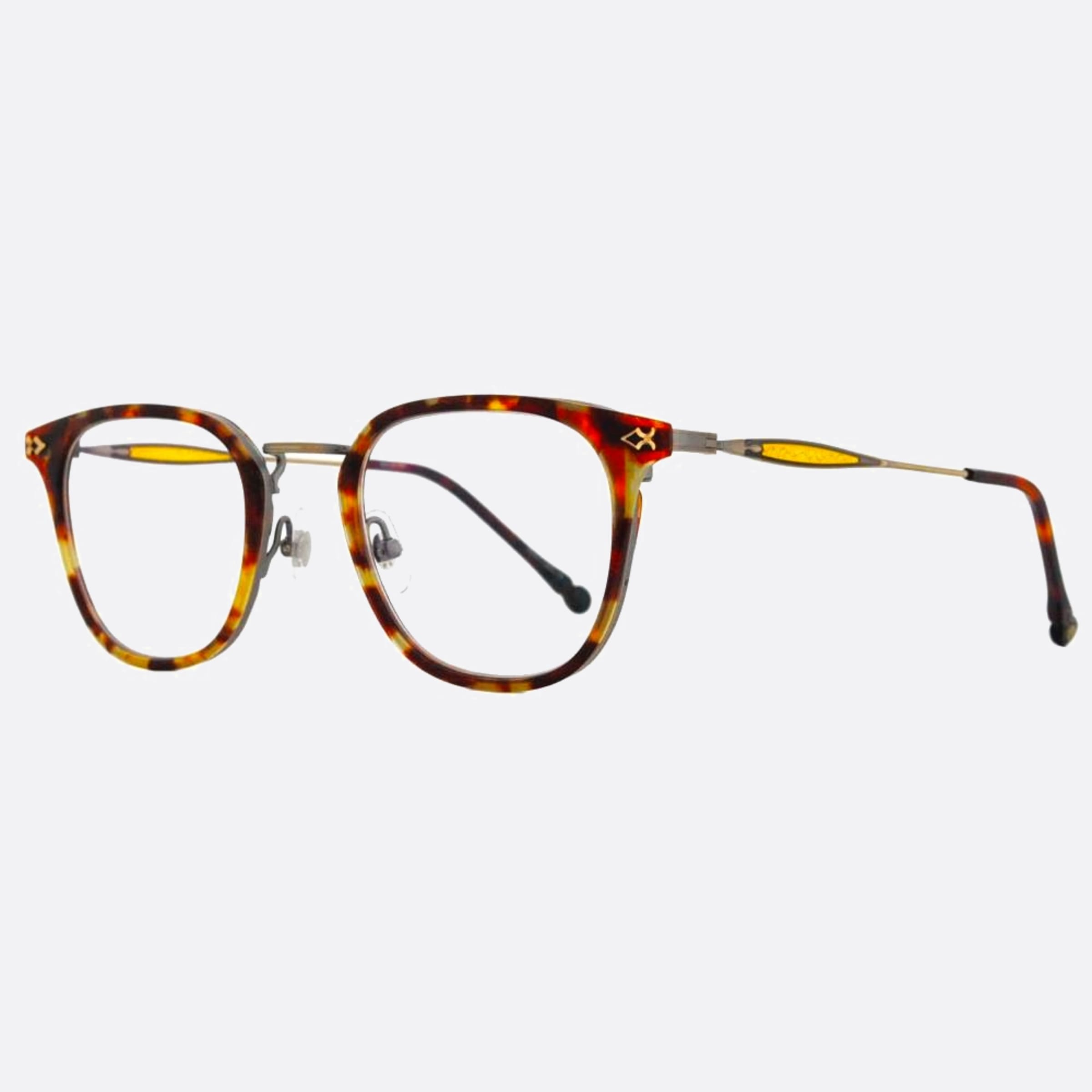 Matsuda 50mm M3113 Brn Havana Geometric Unisex Eyeglasses - Side View