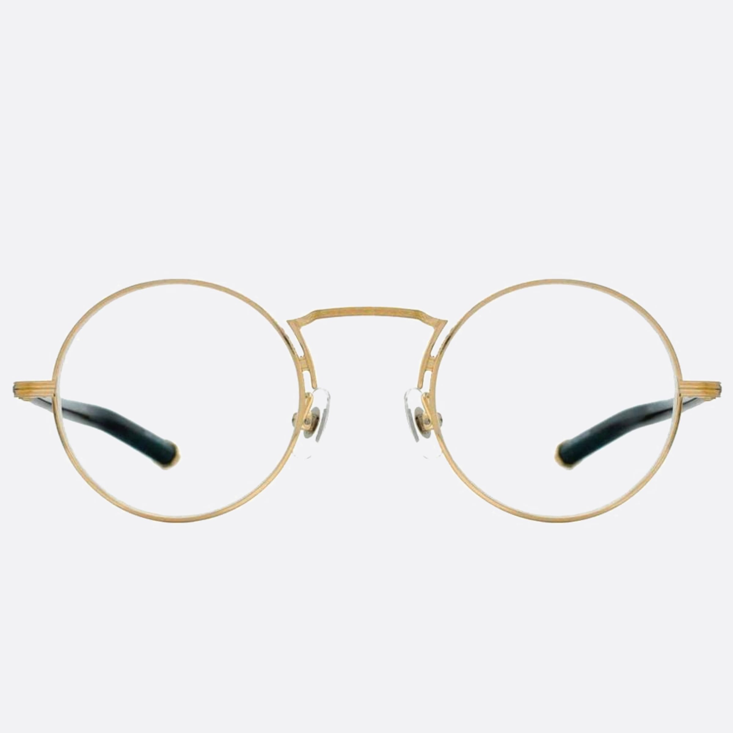 Matsuda 46mm M3119 Gold Round Men Eyeglasses - Main View