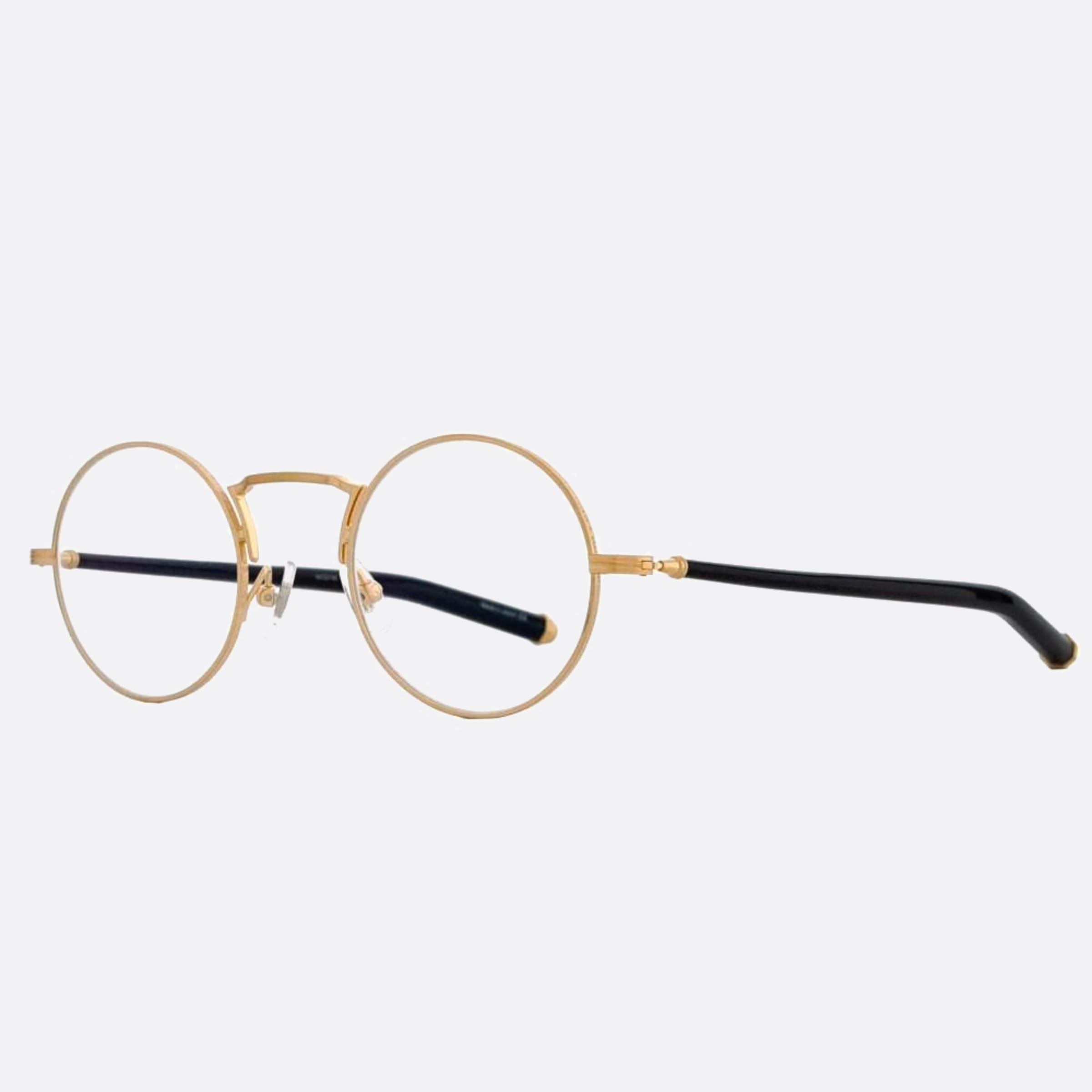 Matsuda 46mm M3119 Gold Round Men Eyeglasses - Side View