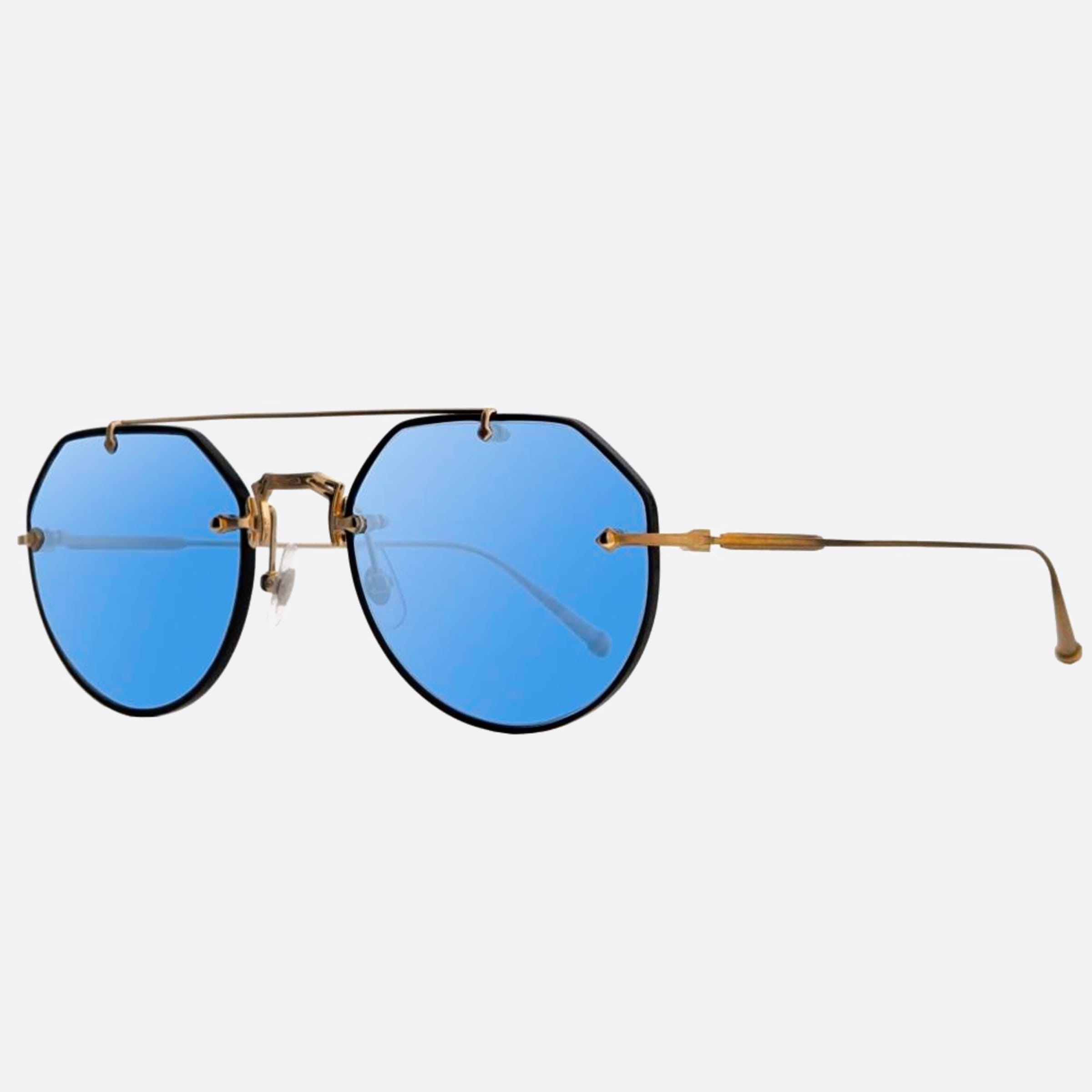 Matsuda 53mm M3121 Blk Gold Geometric Men Sunglasses - Side View