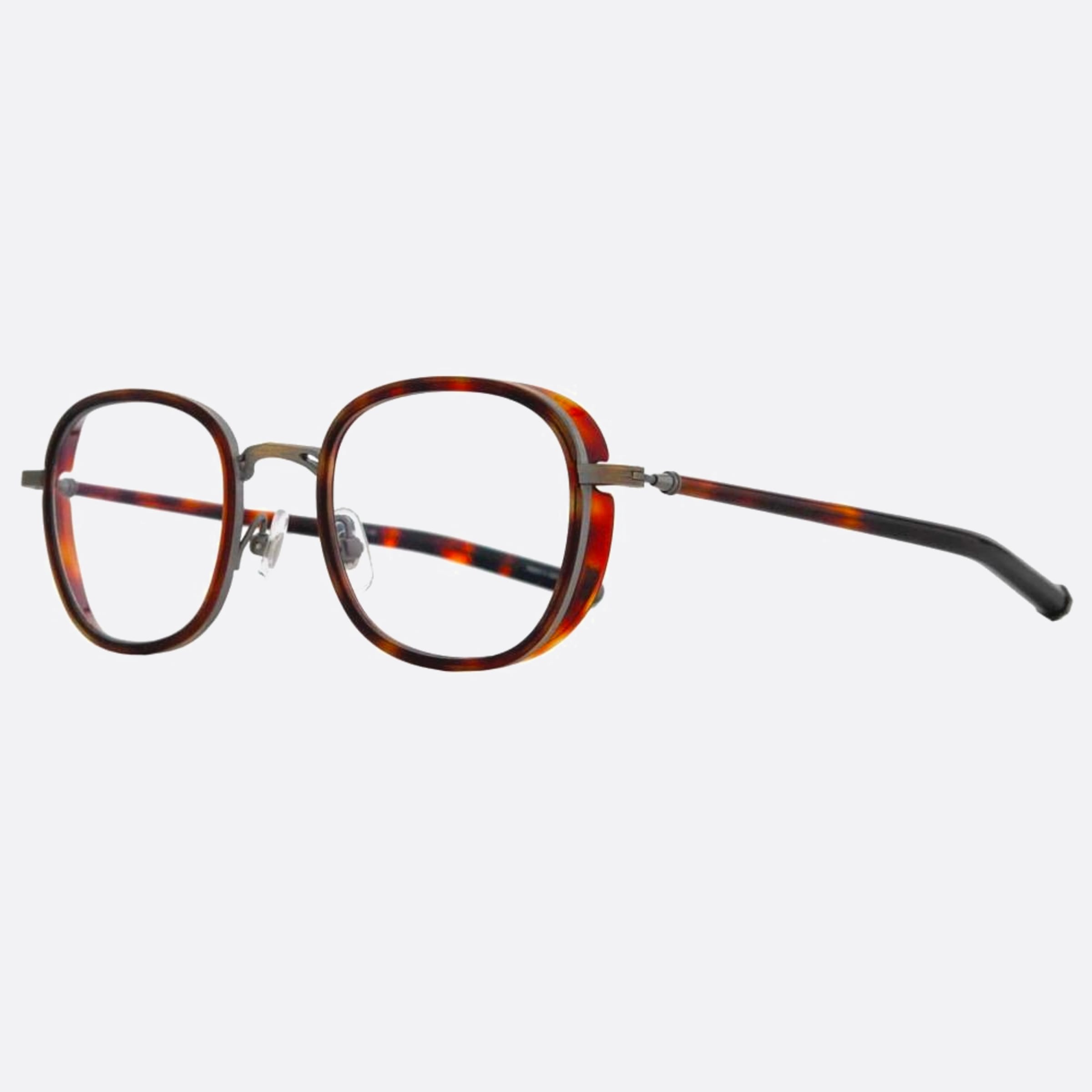 Matsuda 49mm M3126 Dto Havana Geometric Unisex Eyeglasses - Side View