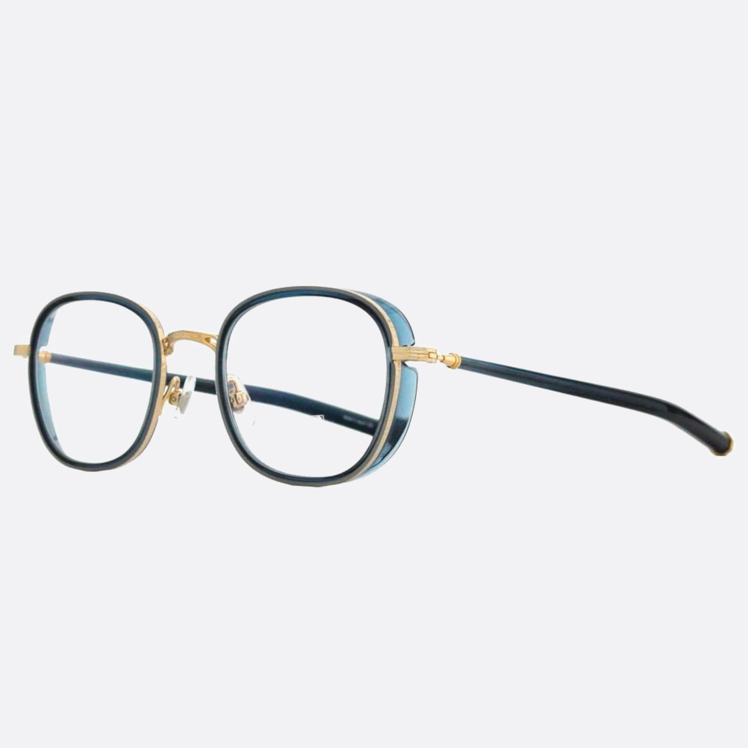 Matsuda 49mm M3126 Dnc Blue Geometric Unisex Eyeglasses - Side View