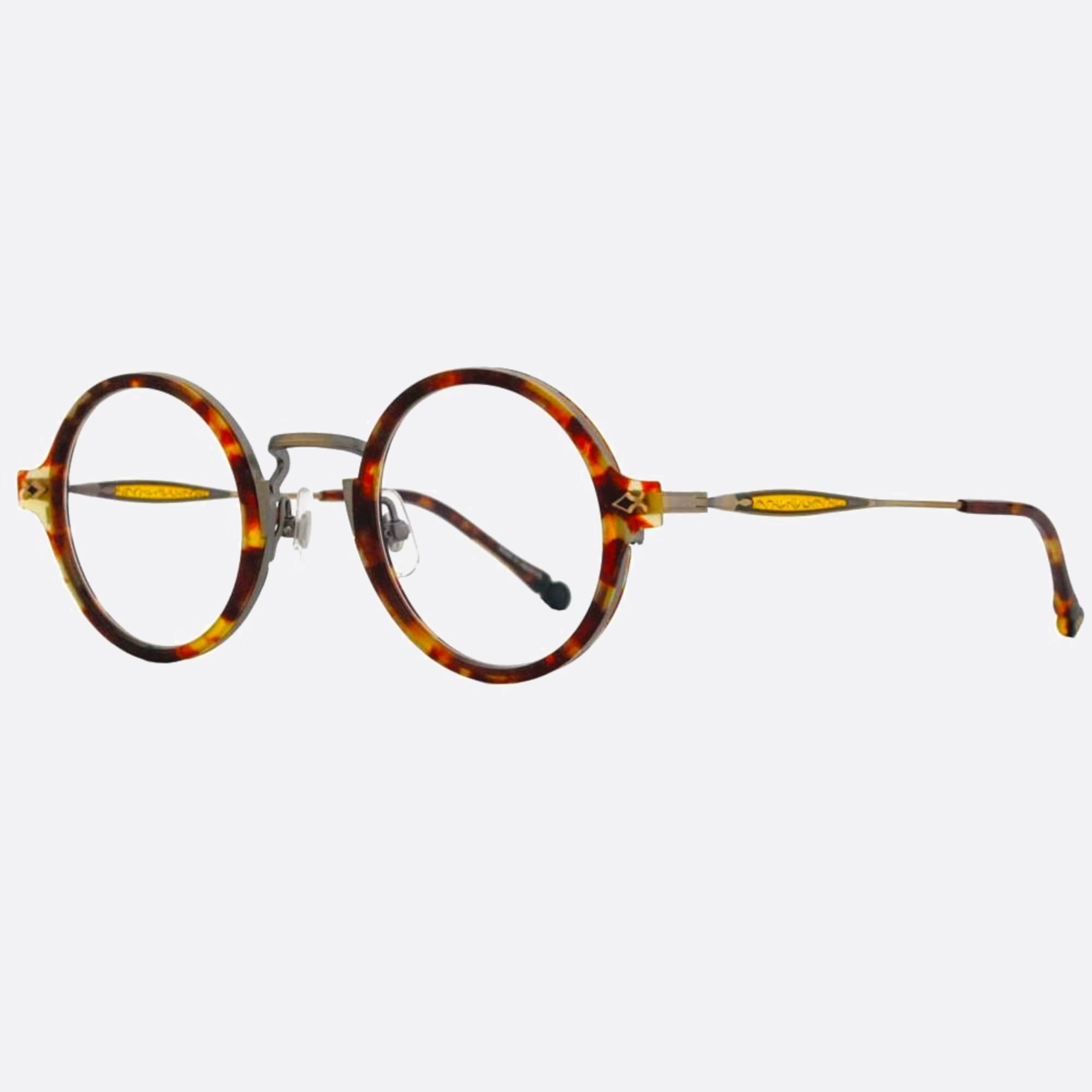 Matsuda 43mm M3127 Brn Havana Geometric Unisex Eyeglasses - Side View