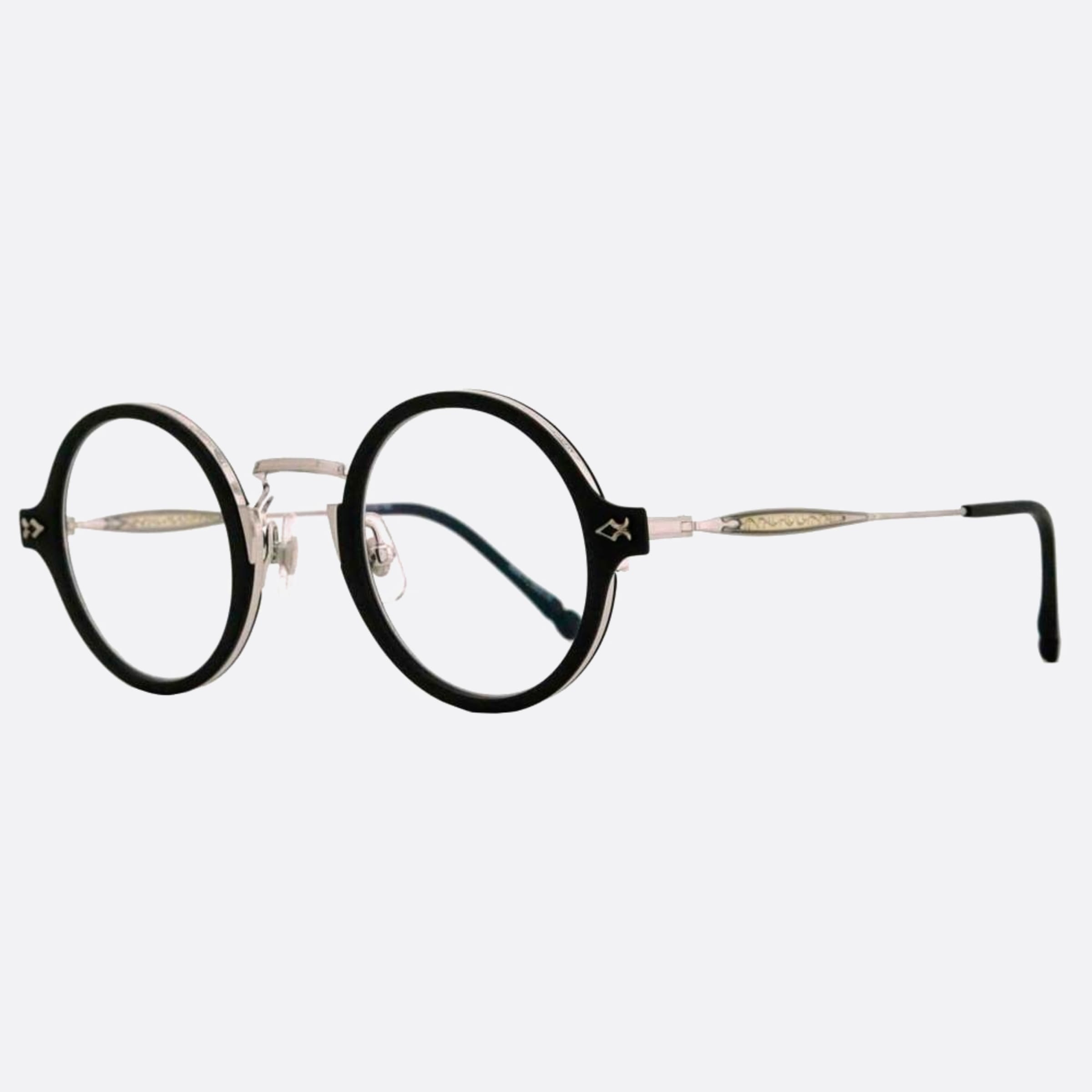 Matsuda 43mm M3127 Mbk Black Geometric Unisex Eyeglasses - Side View
