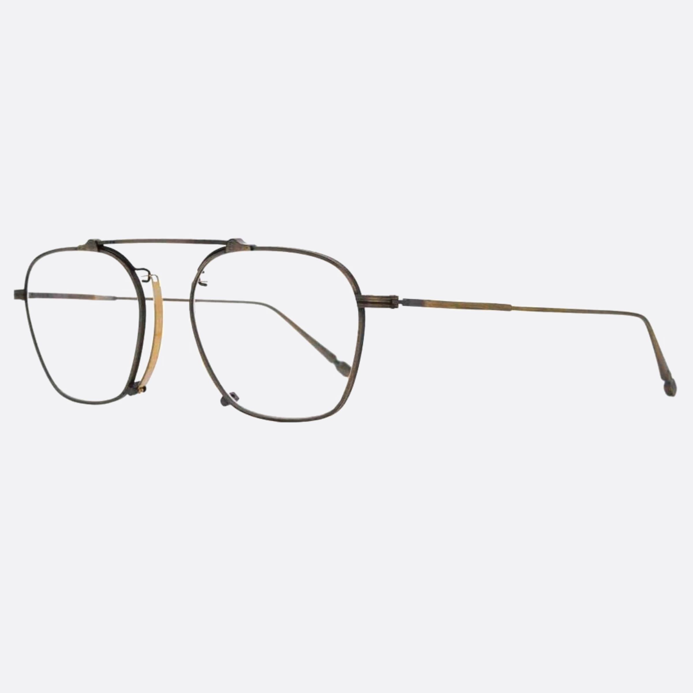 Matsuda 51mm M3129 Gold Geometric Unisex Eyeglasses - Side View
