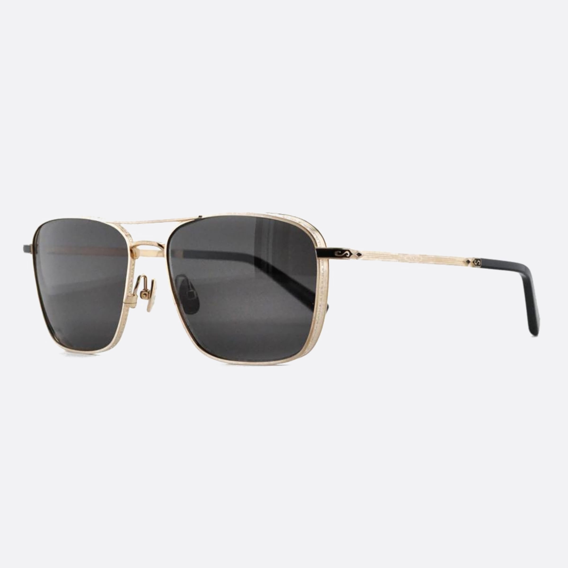 Matsuda 56mm M3135 Gold Pilot Men Sunglasses - Side View