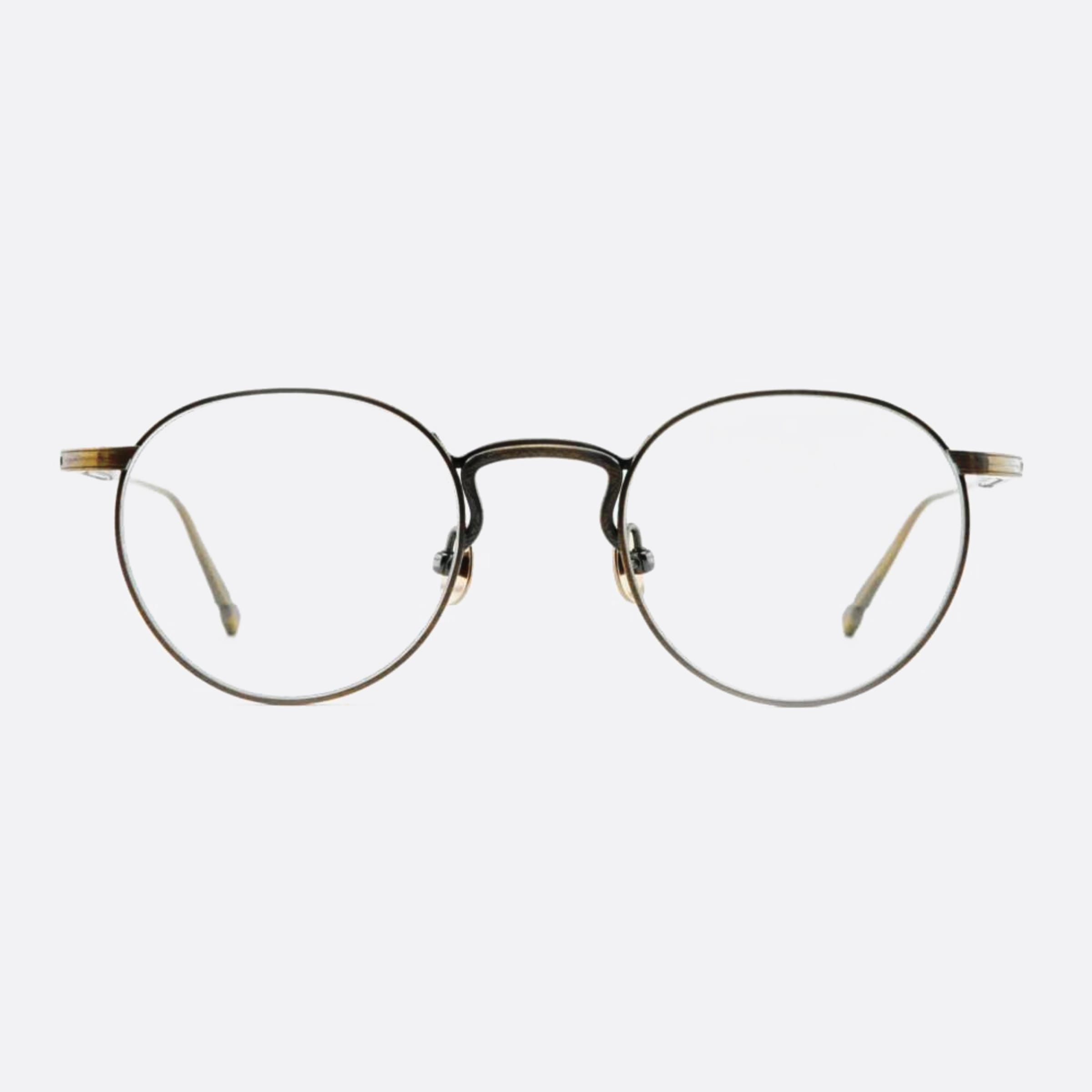 Matsuda 47mm M3140 Gold Round Men Eyeglasses - Main View