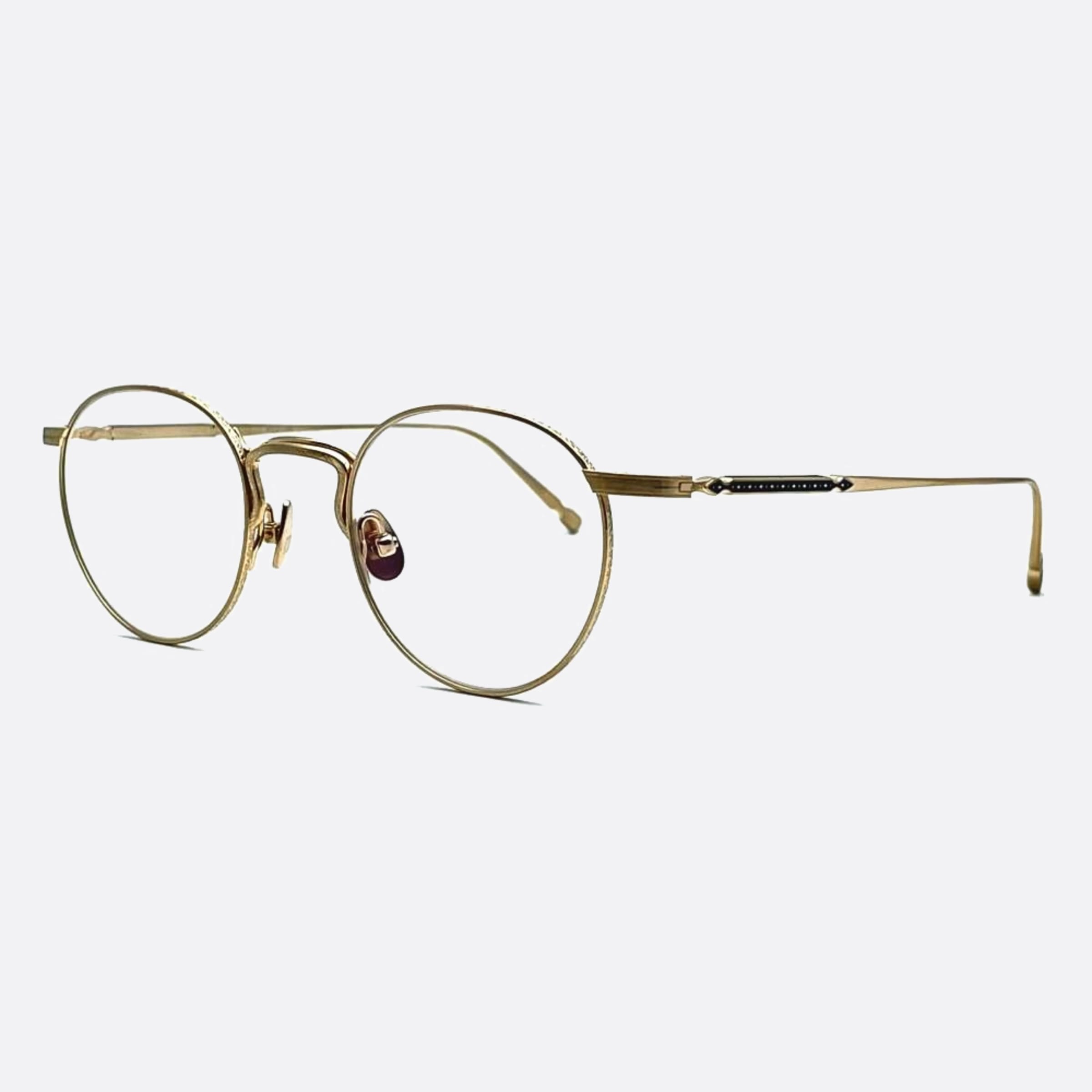 Matsuda 47mm M3140 Gold Visor Men Eyeglasses - Side View