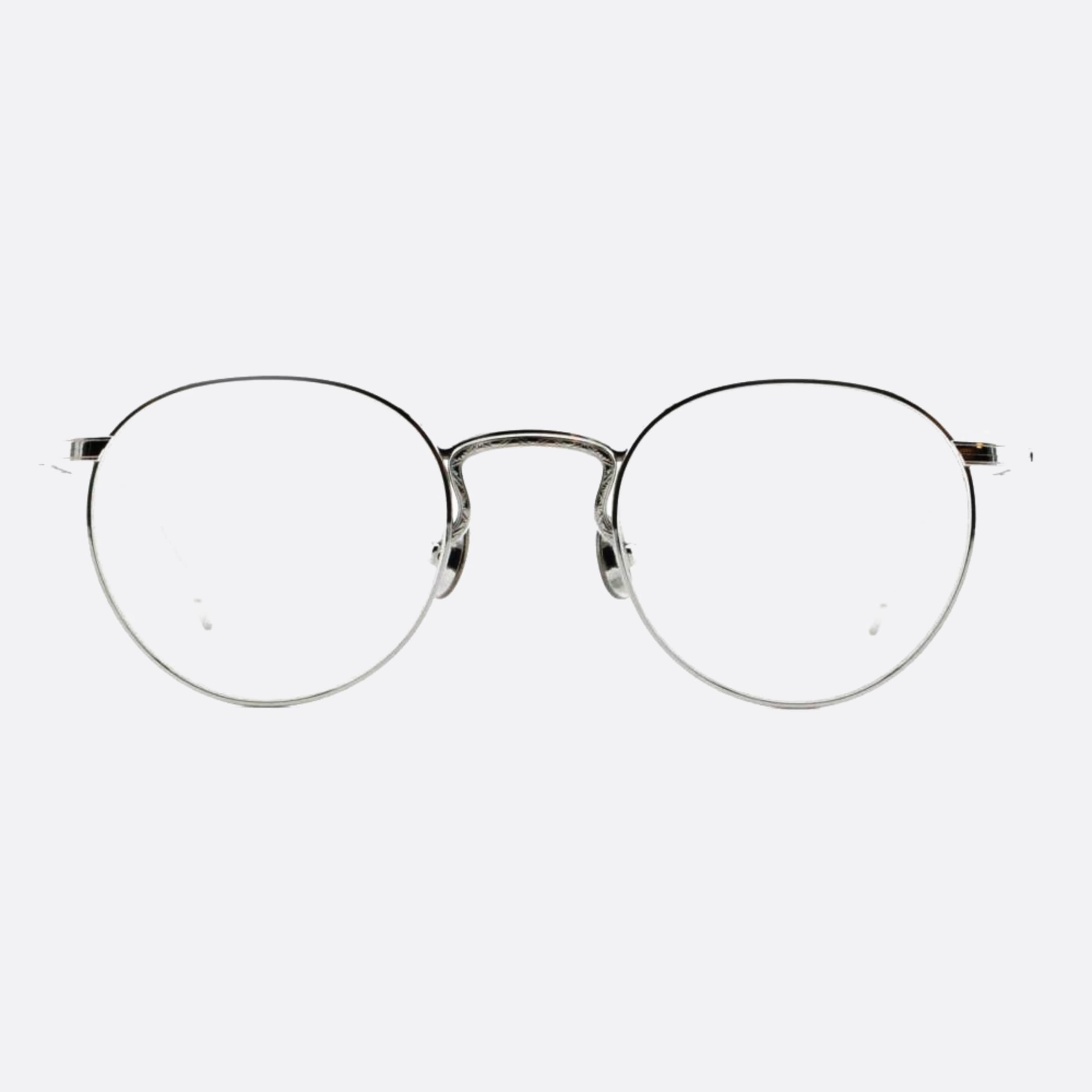 Matsuda 47mm M3140 Silver Round Men Eyeglasses - Main View