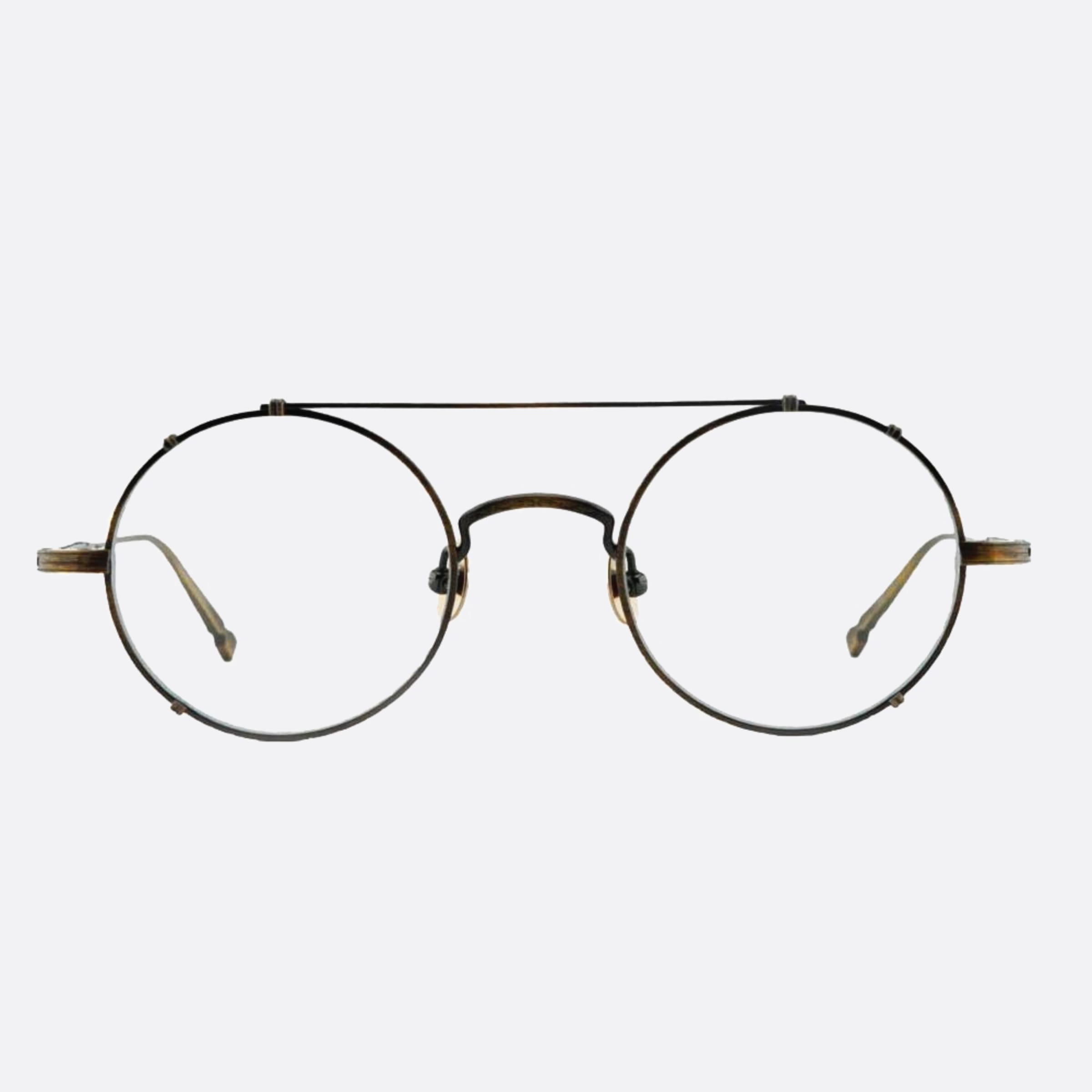 Matsuda 46mm M3143 Gold Round Men Eyeglasses - Main View