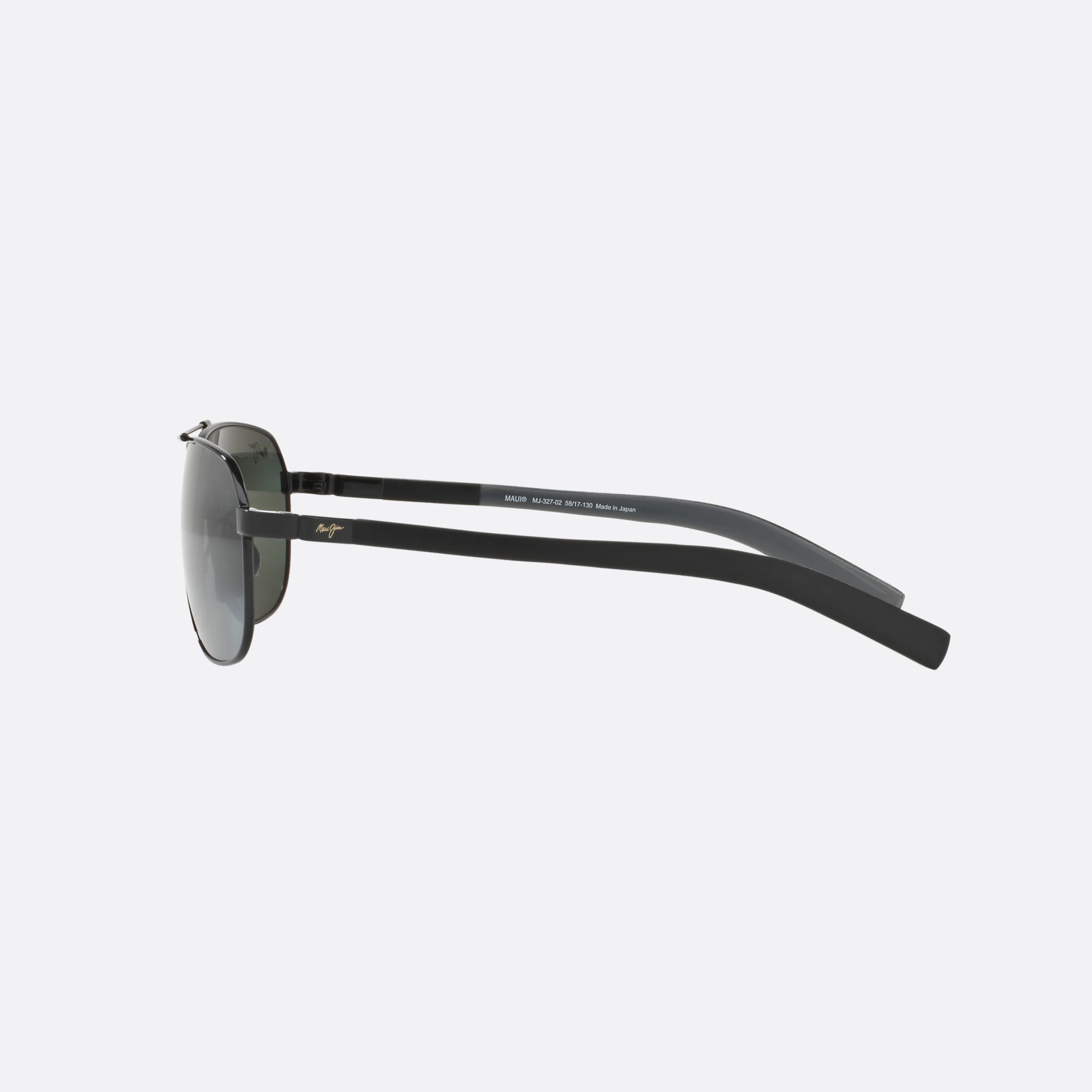 Maui 58mm Jim Guardrails Black Pilot Polarized Unisex Sunglasses - Detail View