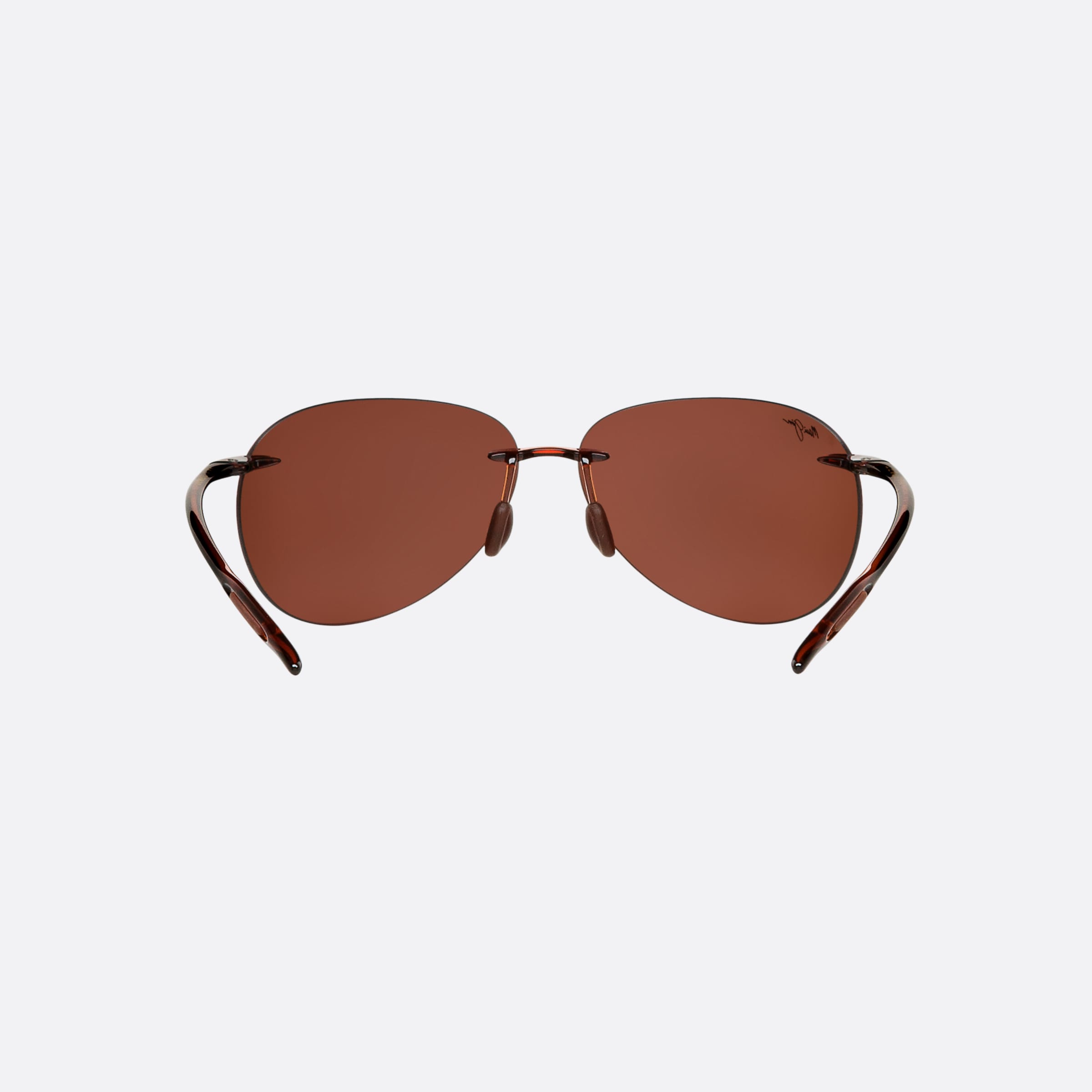 Maui 62mm Jim Sugar Beach Brown Pilot Polarized Unisex Sunglasses - Side View