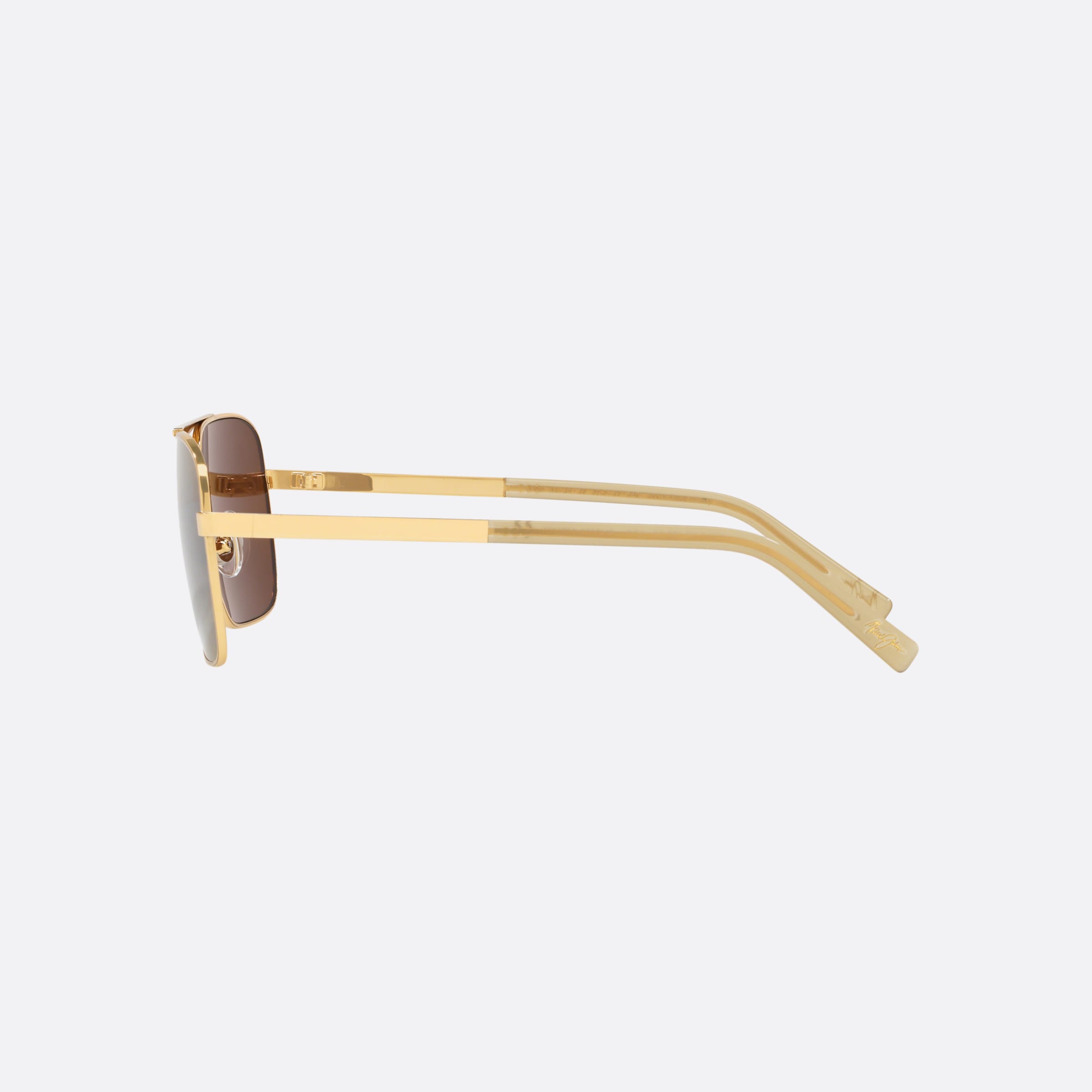 Maui 60mm Jim Compass Gold Pilot Polarized Unisex Sunglasses - Detail View