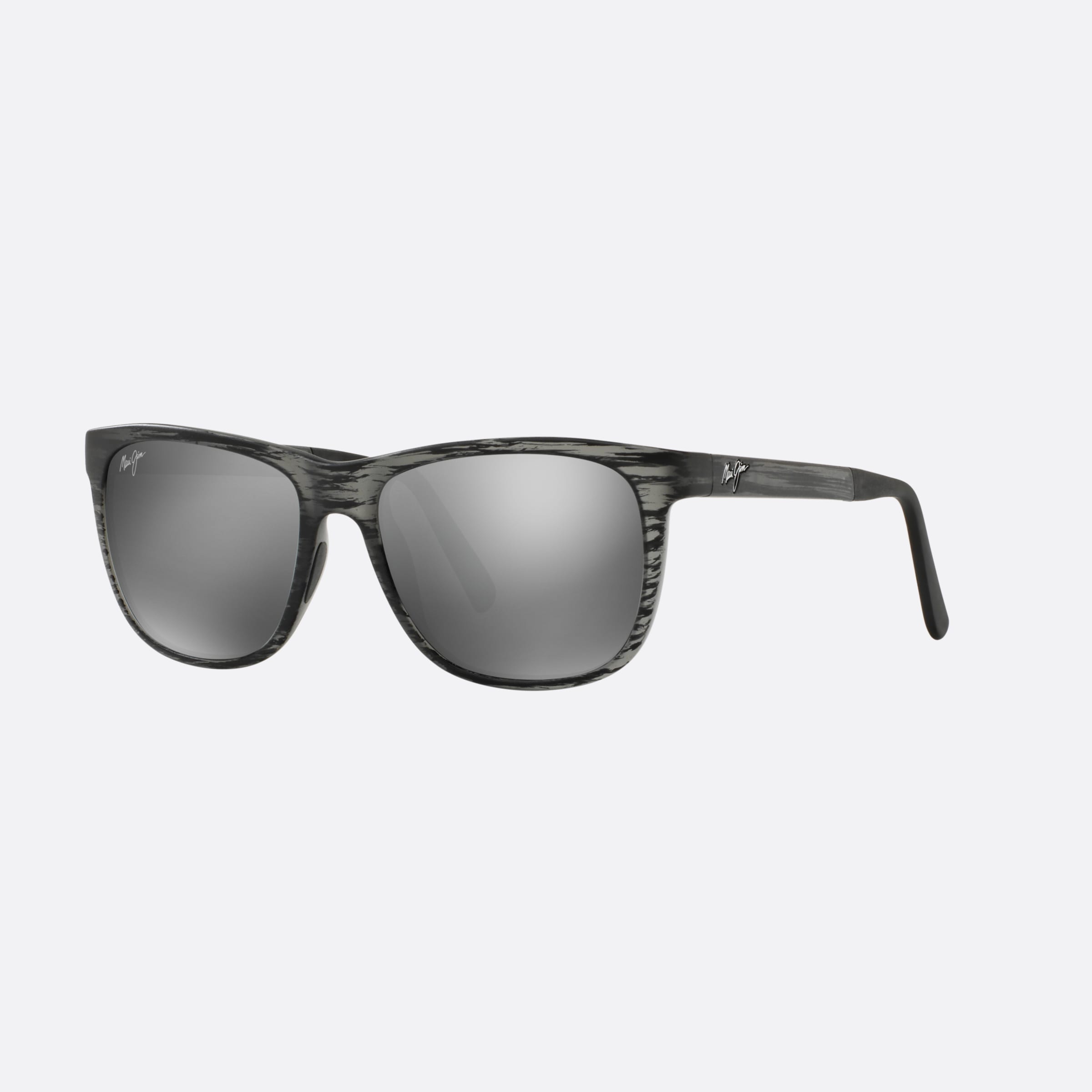 Maui 53mm Jim Tail Slide Gray Rectangular Polarized Unisex Sunglasses - Main View