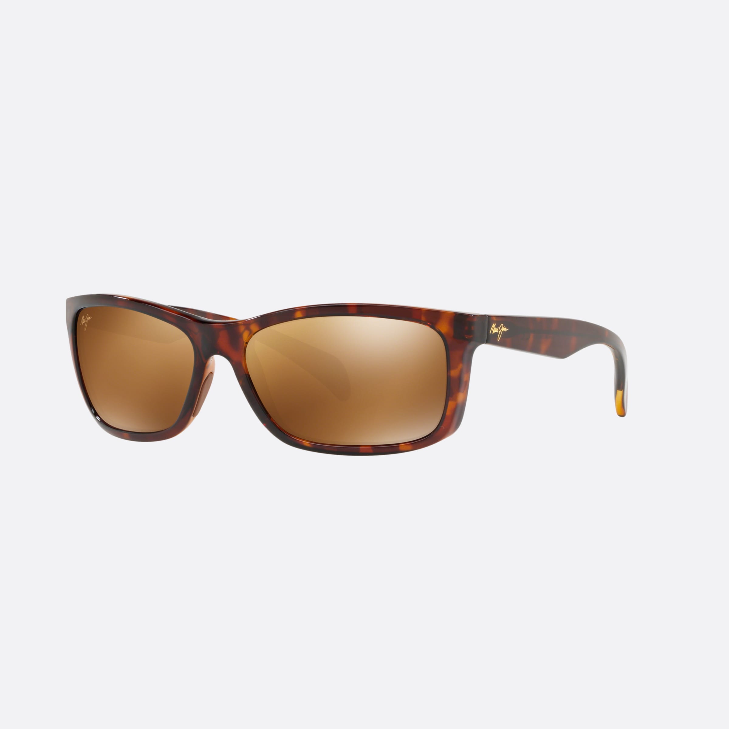 Maui 59mm Jim Puhi Tortoiseshell Rectangular Polarized Unisex Sunglasses - Main View