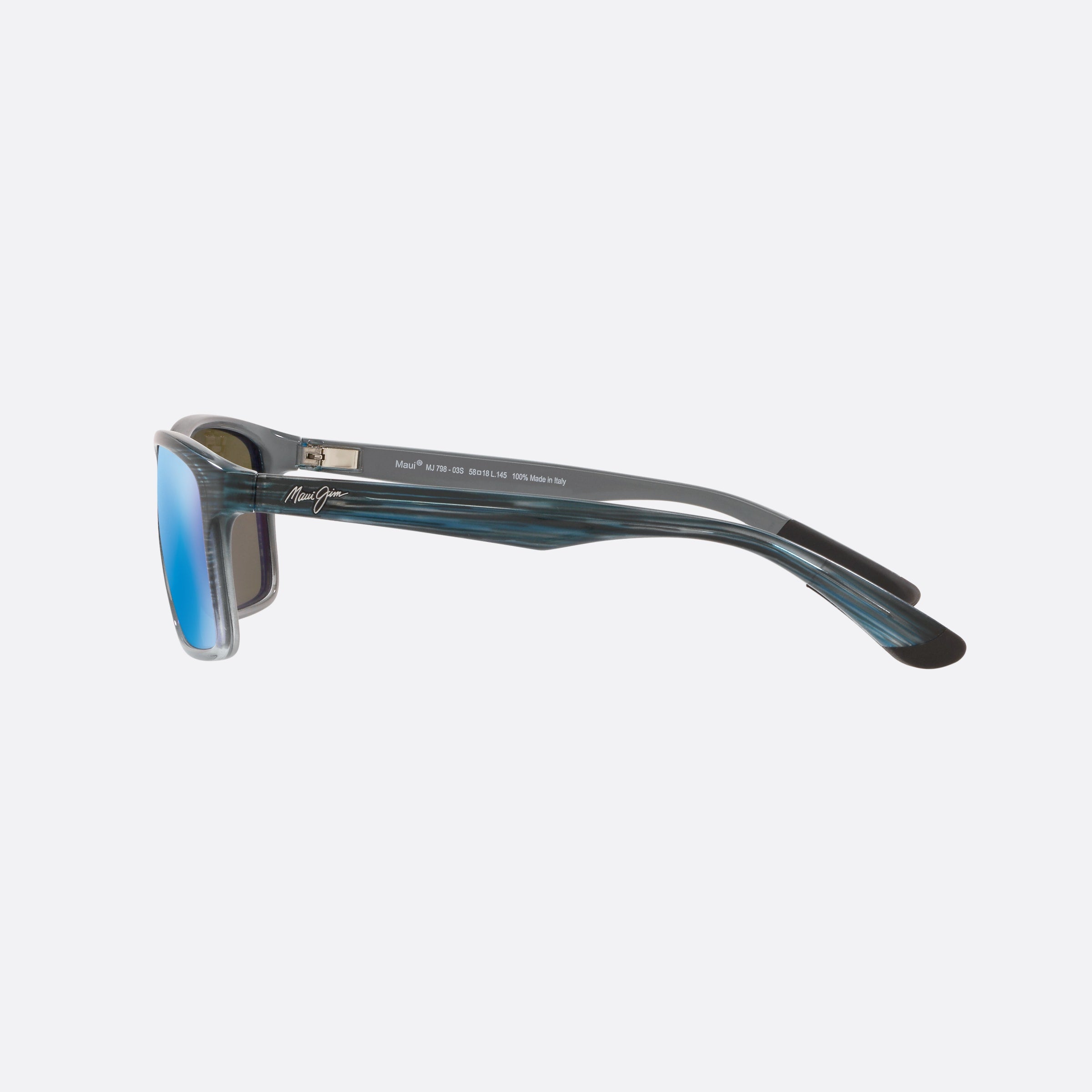 Maui 58mm Jim Onshore Black Rectangle Polarized Men Sunglasses - Detail View