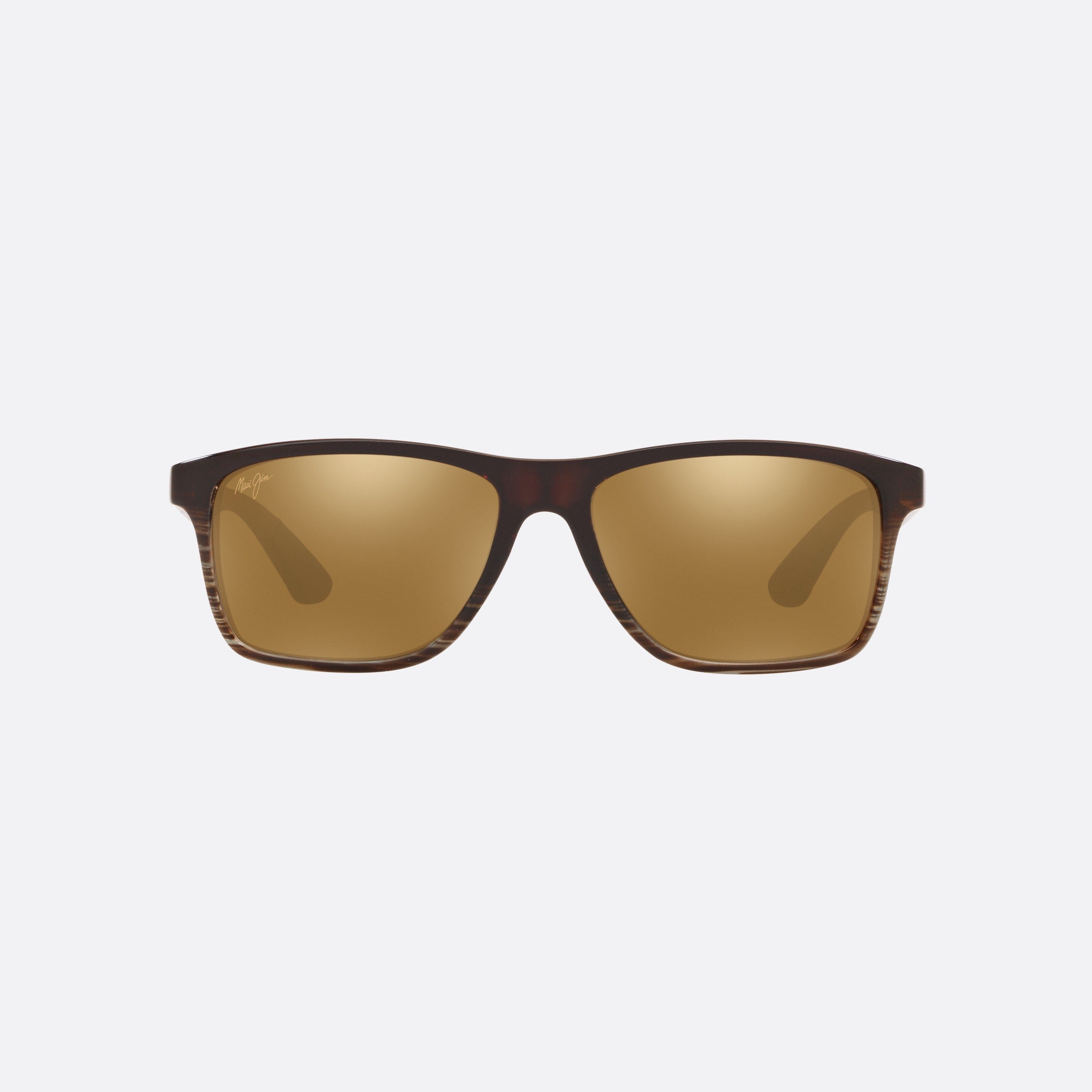 Maui 58mm Jim Onshore Brown Rectangle Polarized Men Sunglasses - Side View