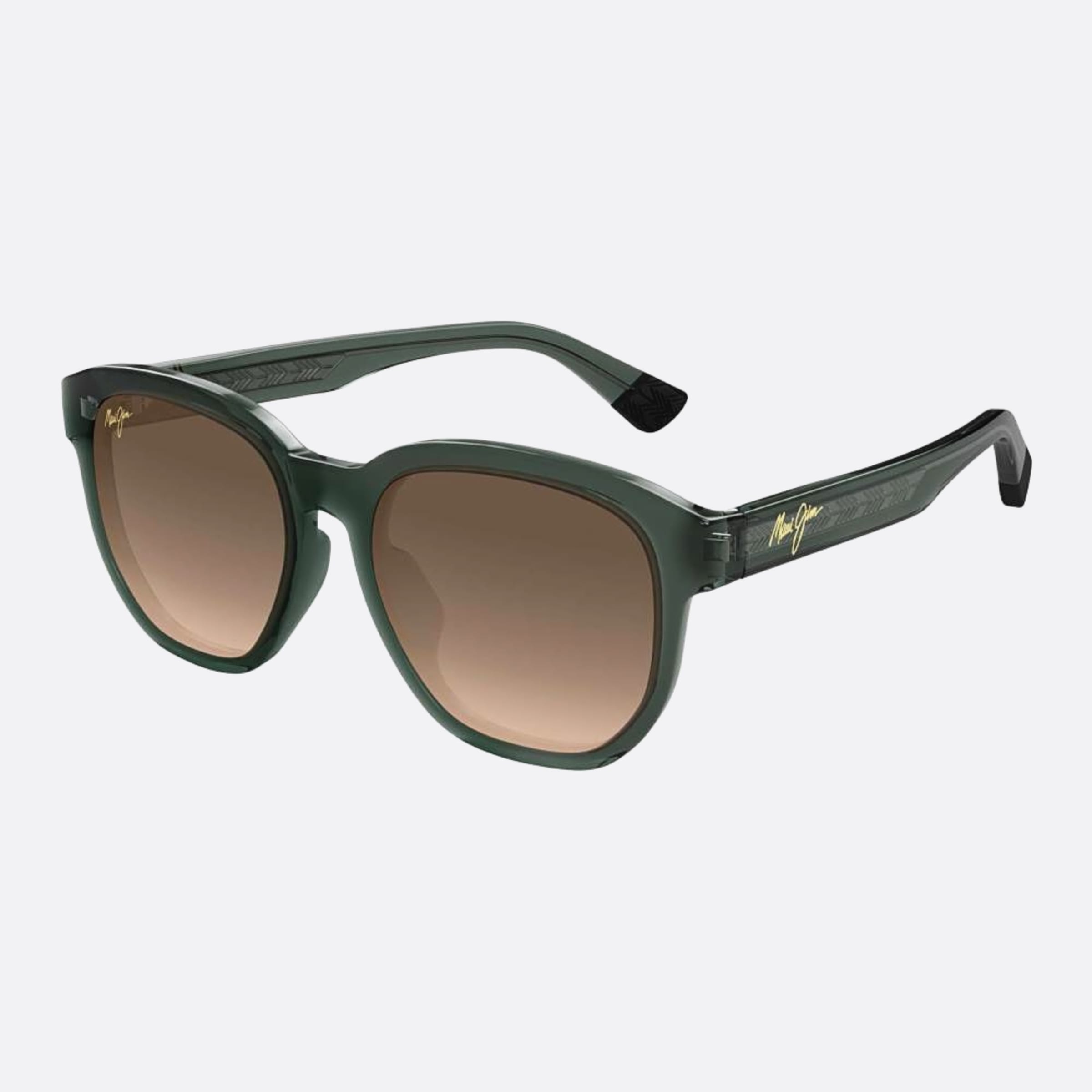 Maui 56mm Jim Akahai Hs646 Grey Geometric Polarized Men Sunglasses - Side View