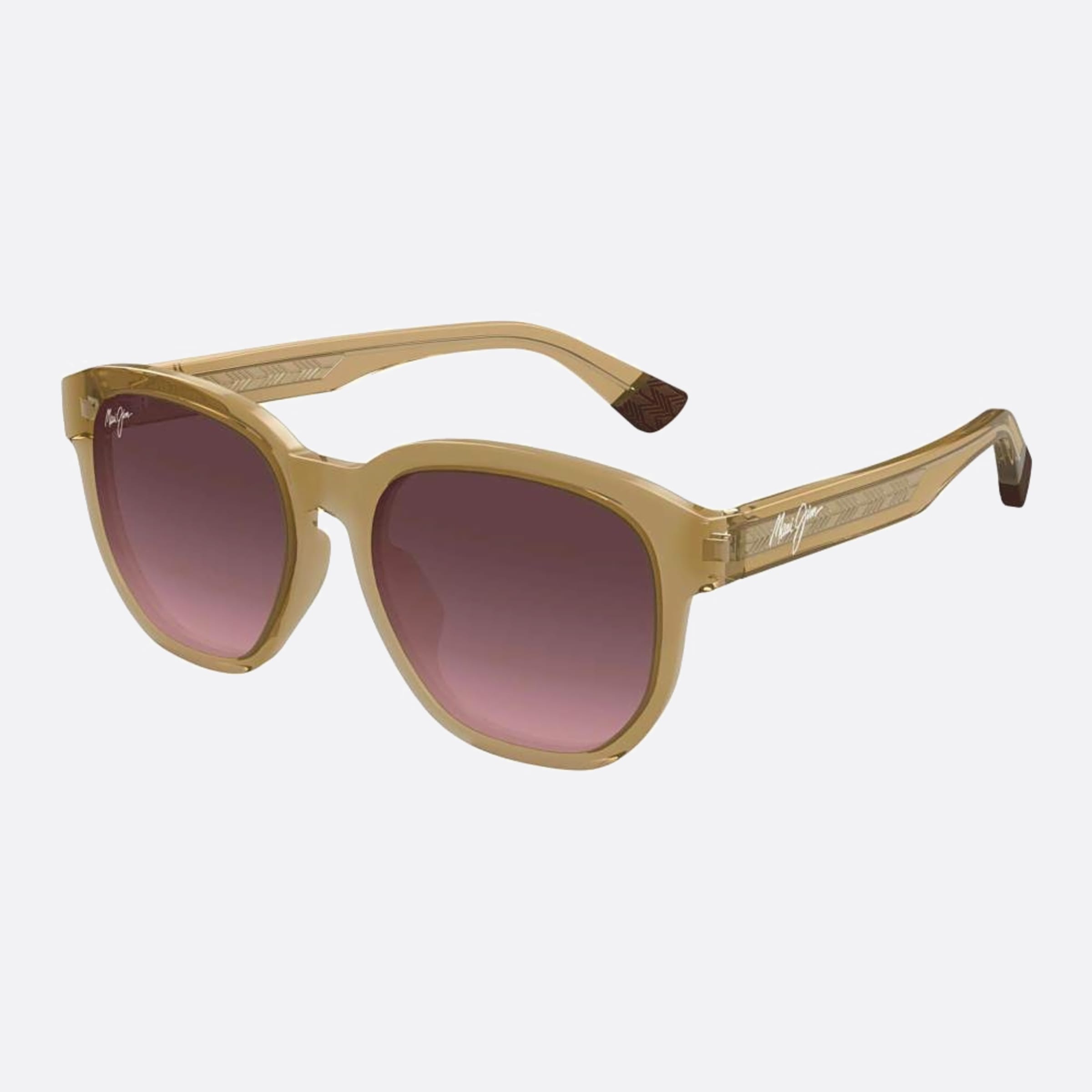 Maui 56mm Jim Akahai Rs646 Brown Geometric Polarized Men Sunglasses - Side View