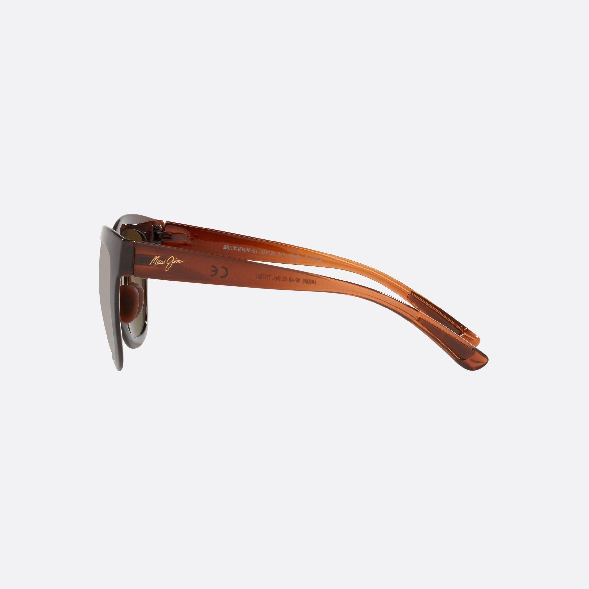 Maui 52mm Jim Anuenue Brown Square Polarized Women Sunglasses - Detail View