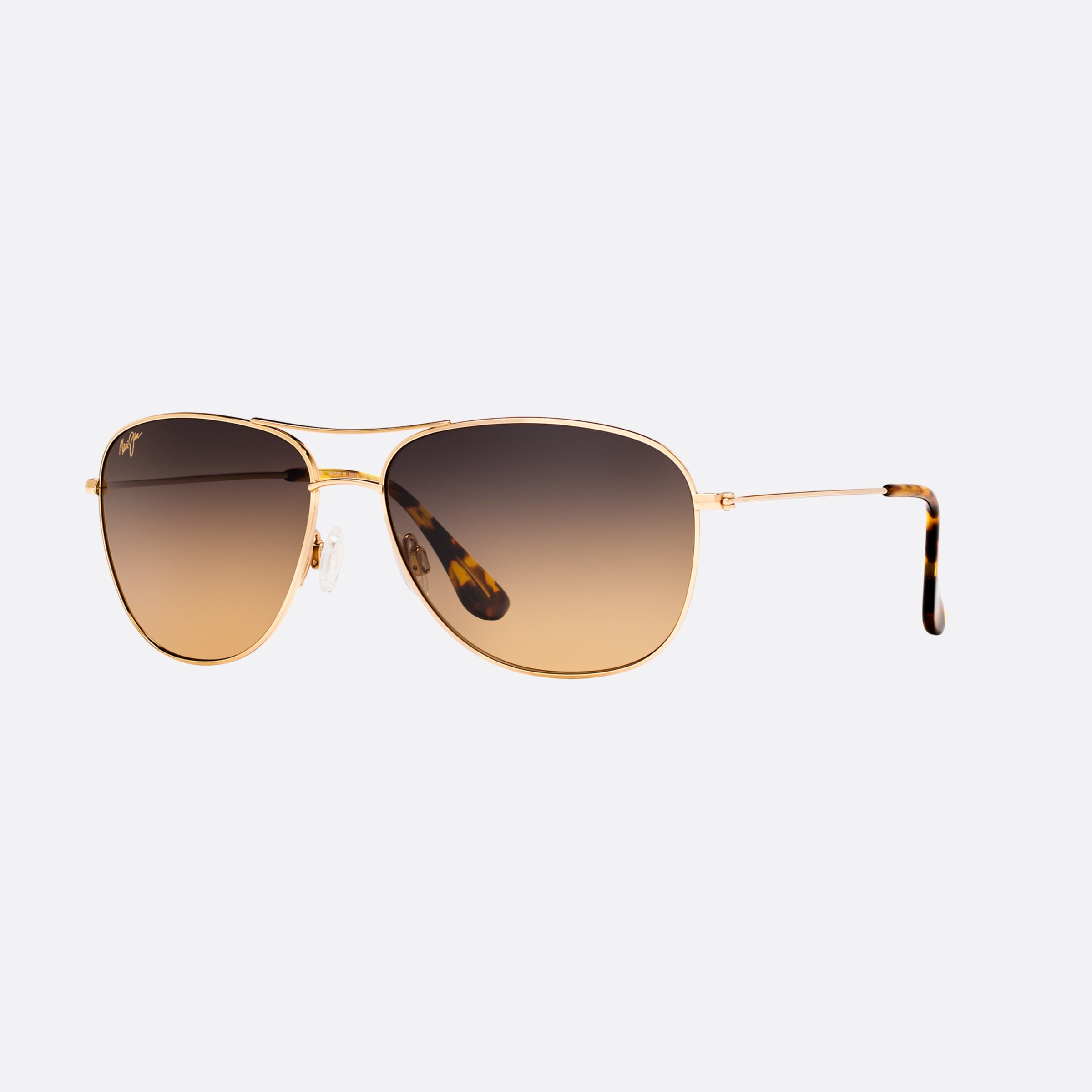 Maui 64mm Jim Cliff House Gold Pilot Polarized Unisex Sunglasses - Main View