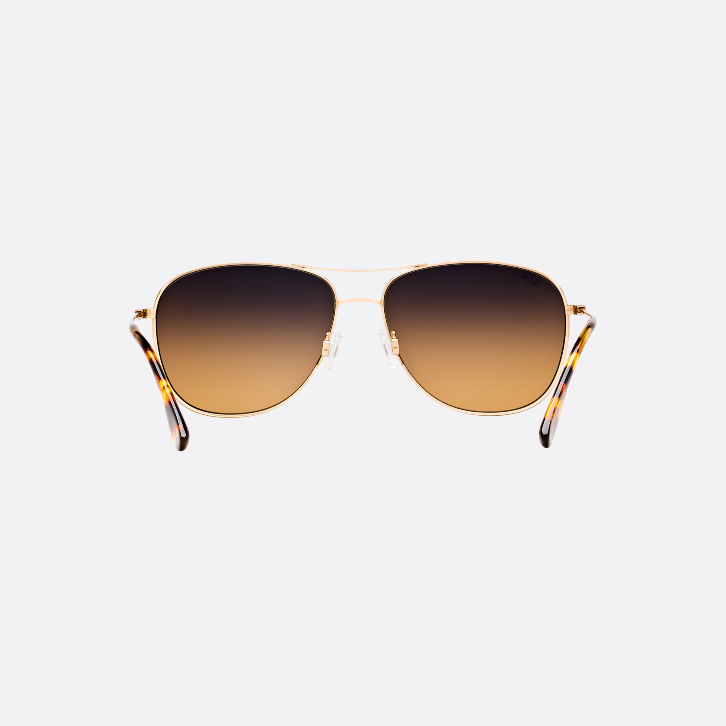 Maui 64mm Jim Cliff House Gold Pilot Polarized Unisex Sunglasses - Side View
