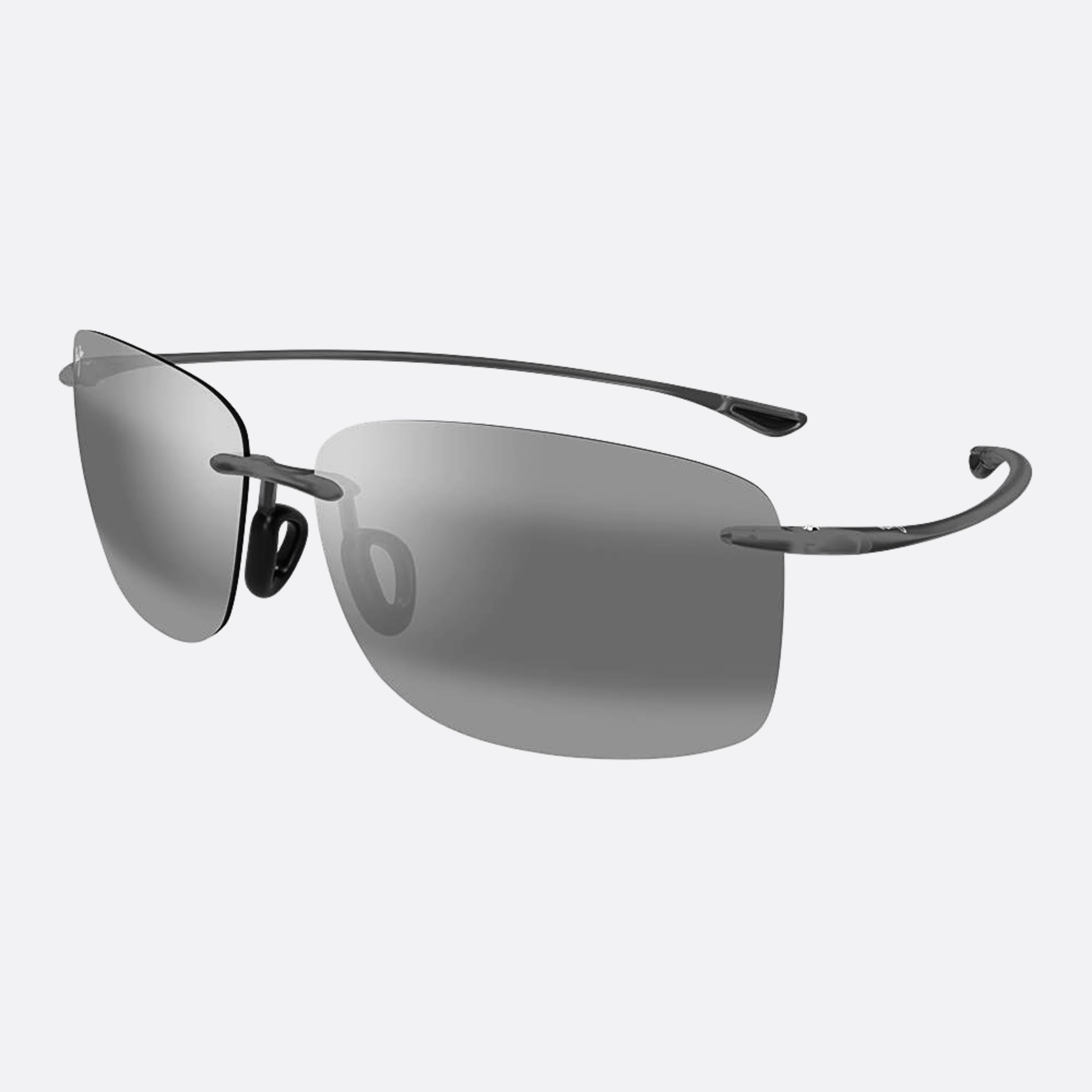 Maui 62mm Jim Hema 11m Grey Geometric Polarized Unisex Sunglasses - Side View