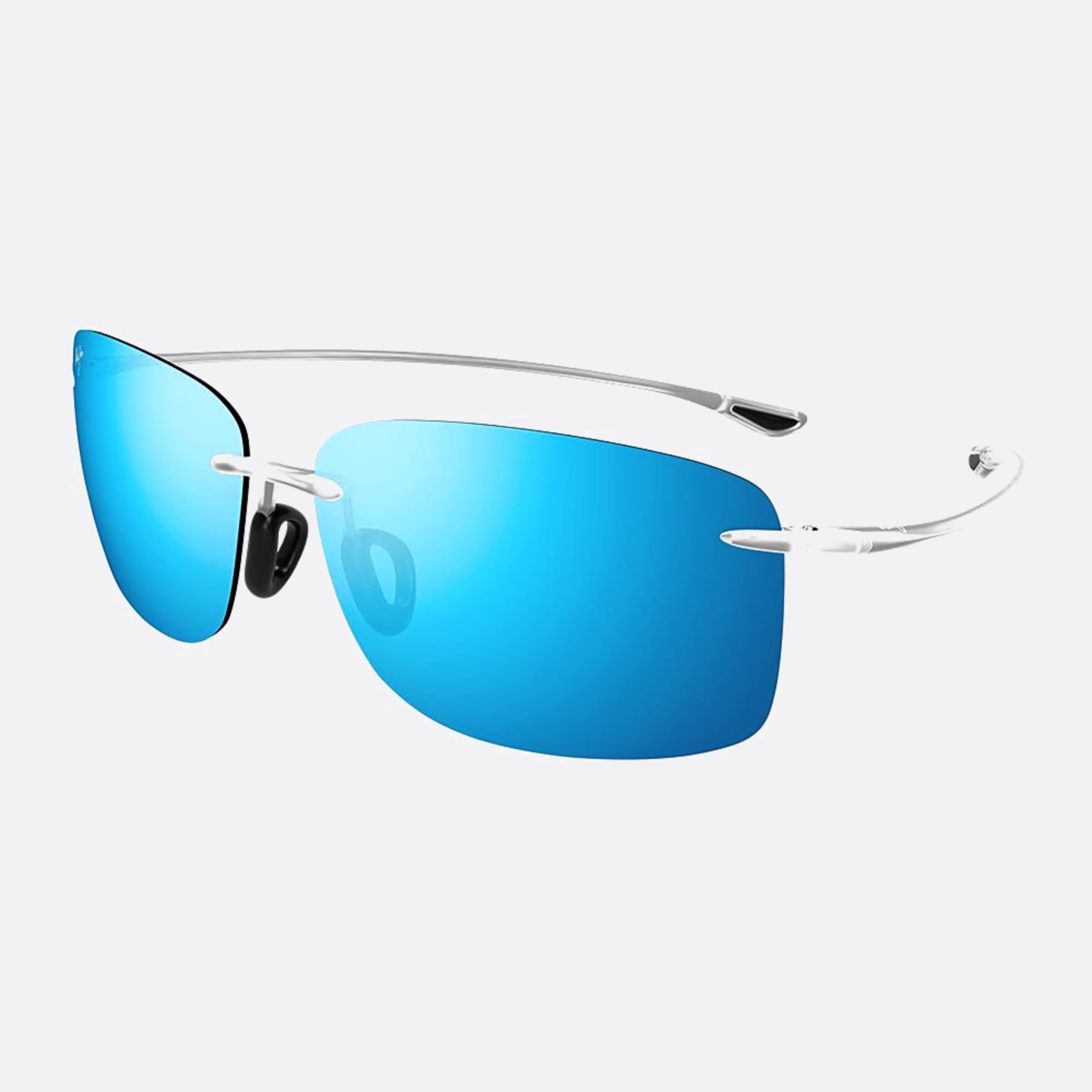 Maui 62mm Jim Hema B443 05cm Black Geometric Polarized Unisex Sunglasses - Side View