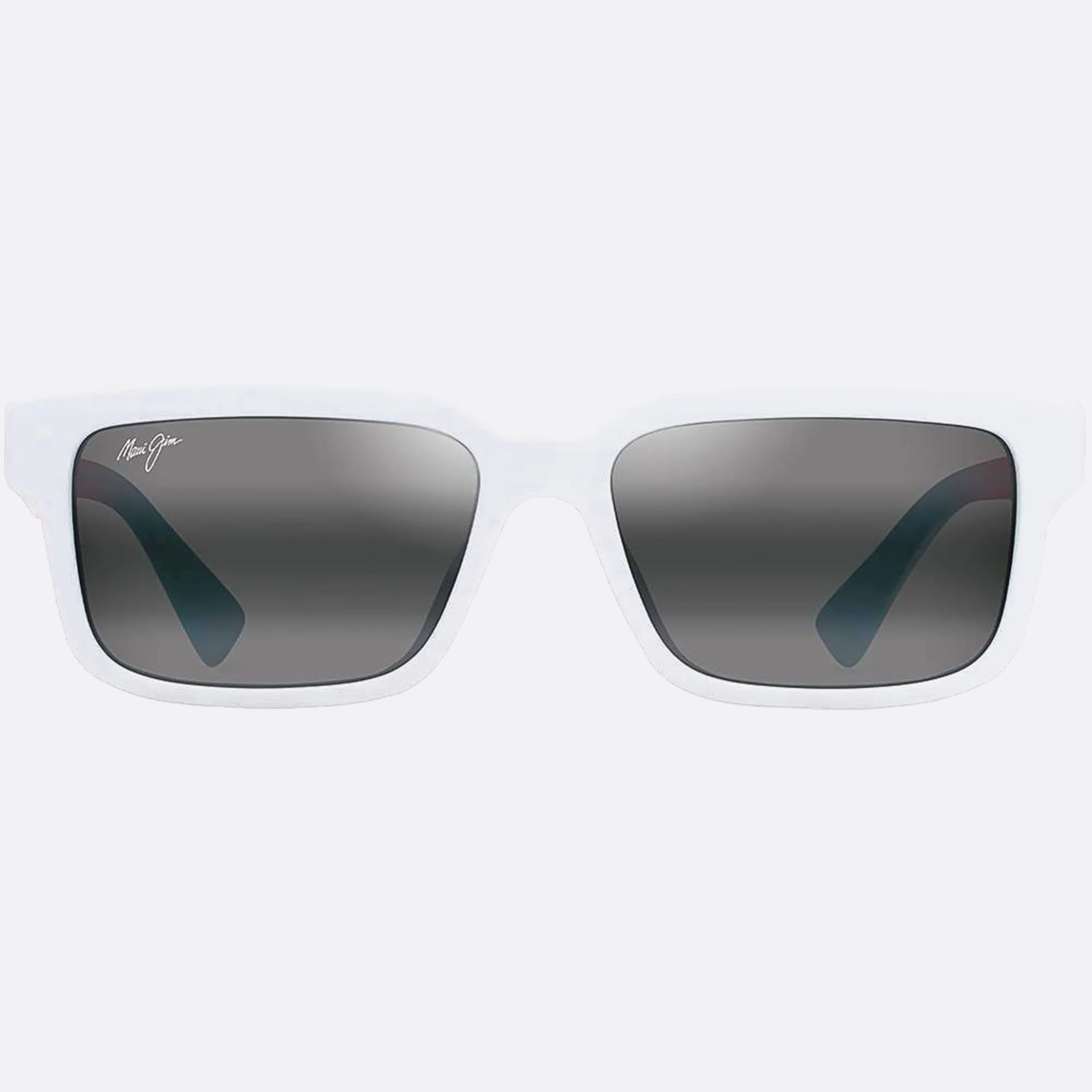 Maui 56mm Jim Hiapo White Rectangle Polarized Unisex Sunglasses - Main View