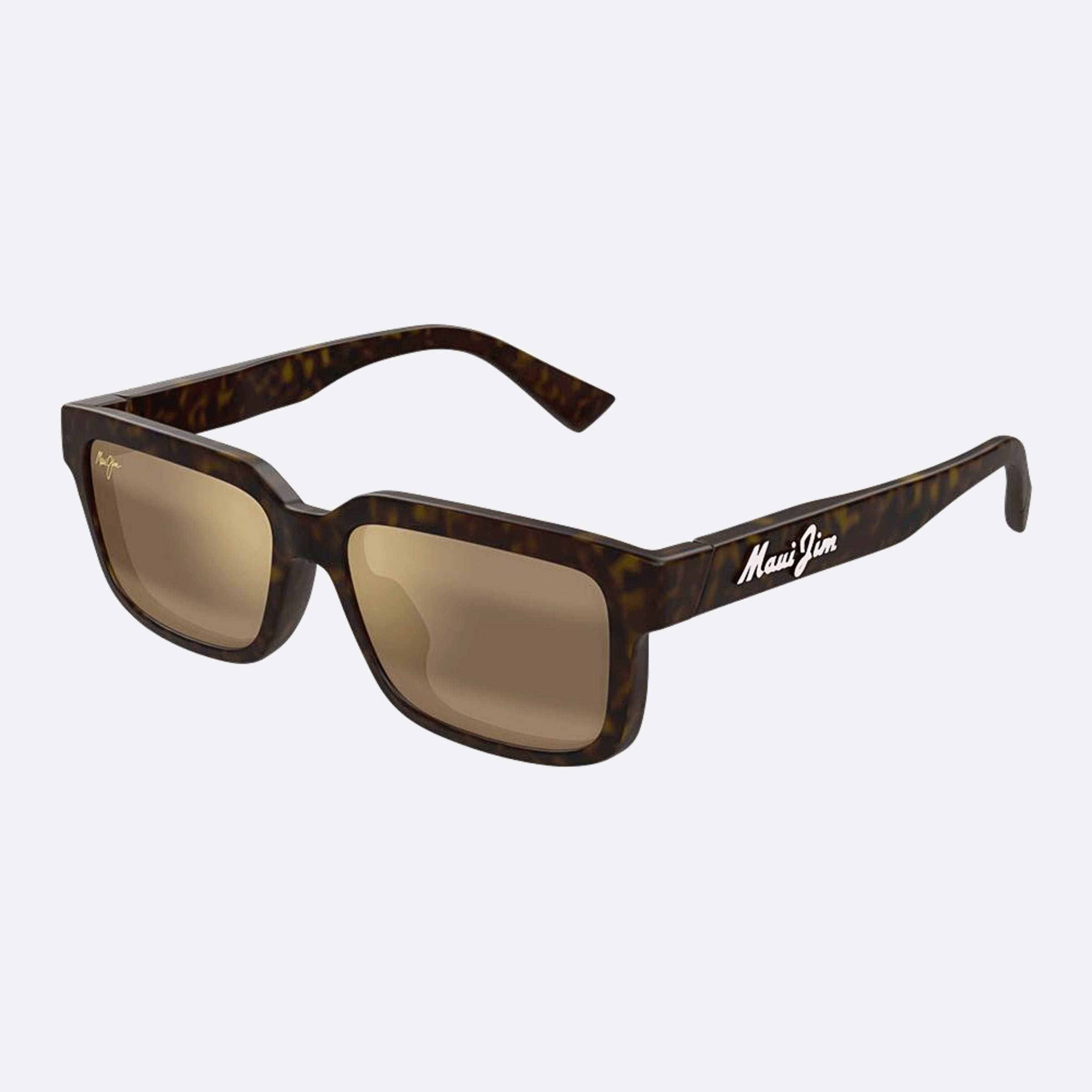 Maui 56mm Jim Hiapo H655 Havana Rectangle Polarized Unisex Sunglasses - Side View