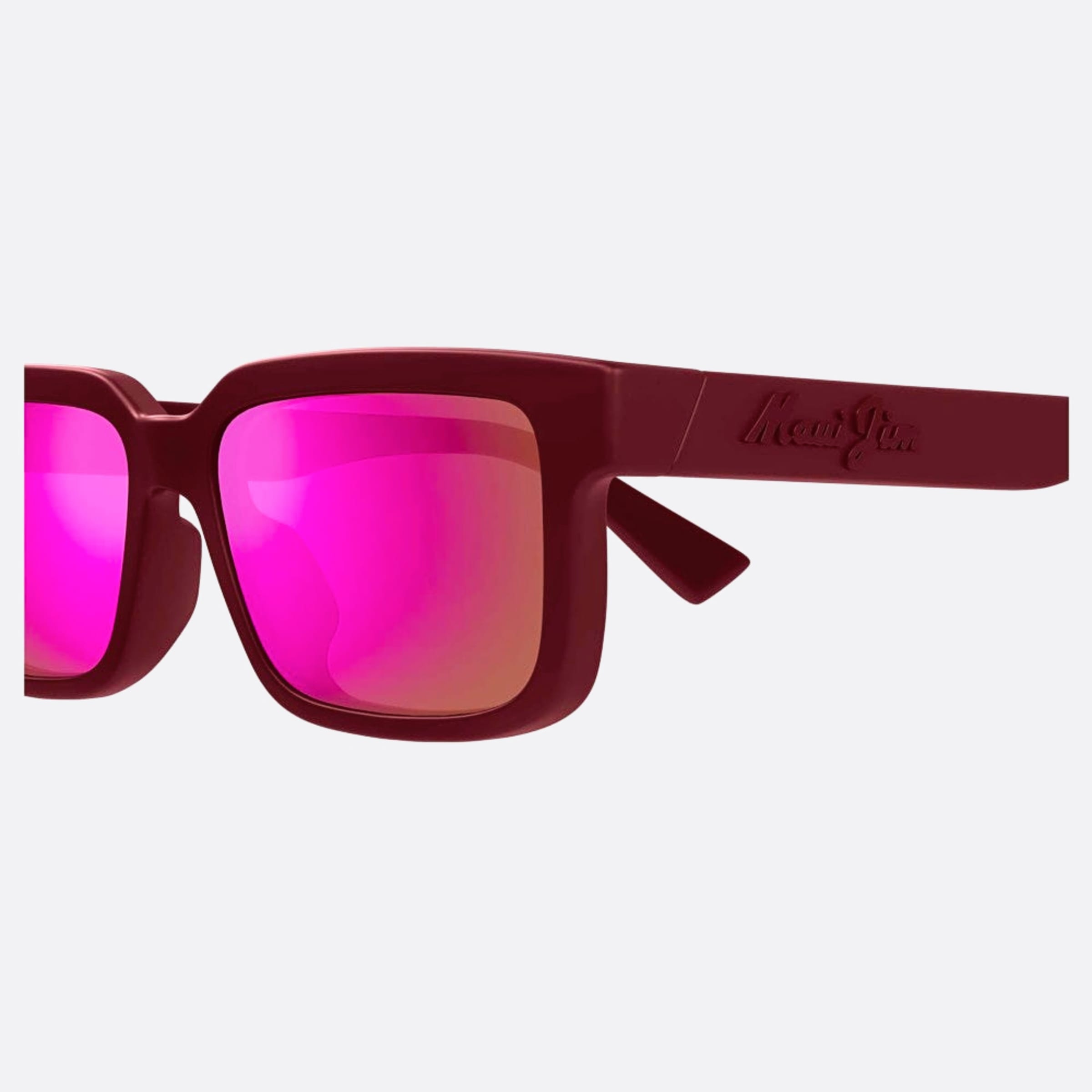 Maui 56mm Jim Hiapo P655 Red Rectangle Polarized Unisex Sunglasses - Side View
