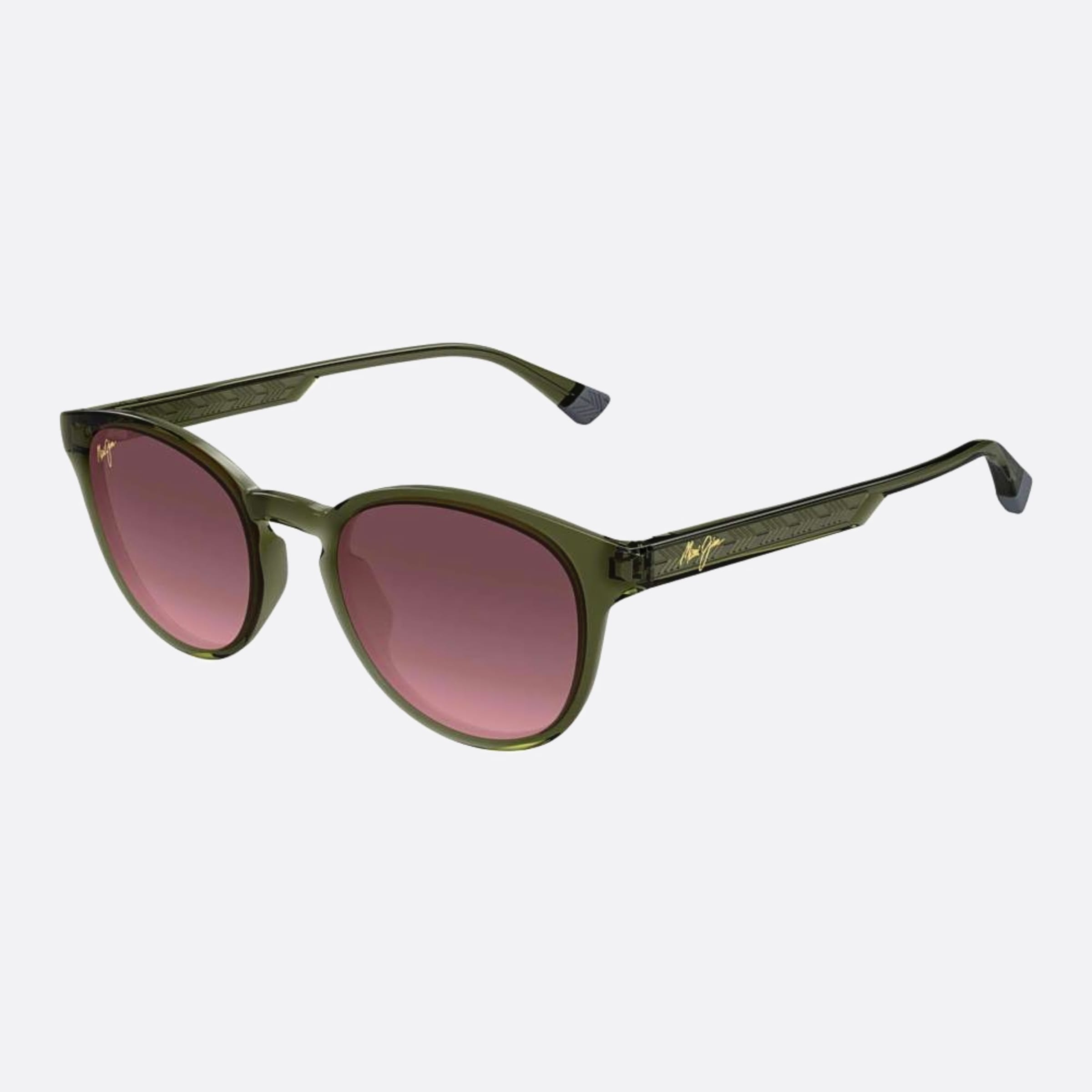 Maui 50mm Jim Hiehie Rs636 Green Squared Polarized Unisex Sunglasses - Side View