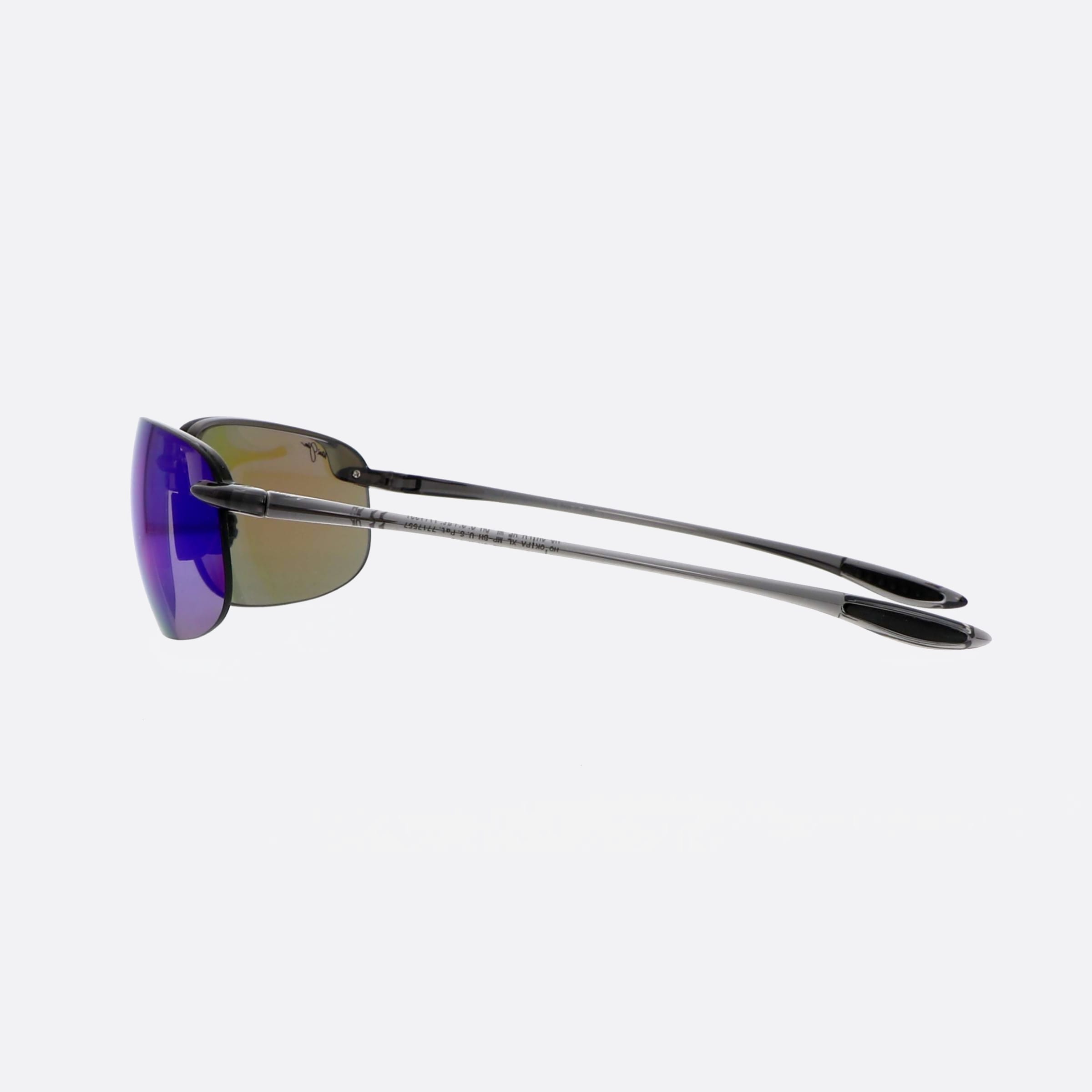 Maui 64mm Jim Okipa B407 B407 Grey Geometric Polarized Unisex Sunglasses - Detail View