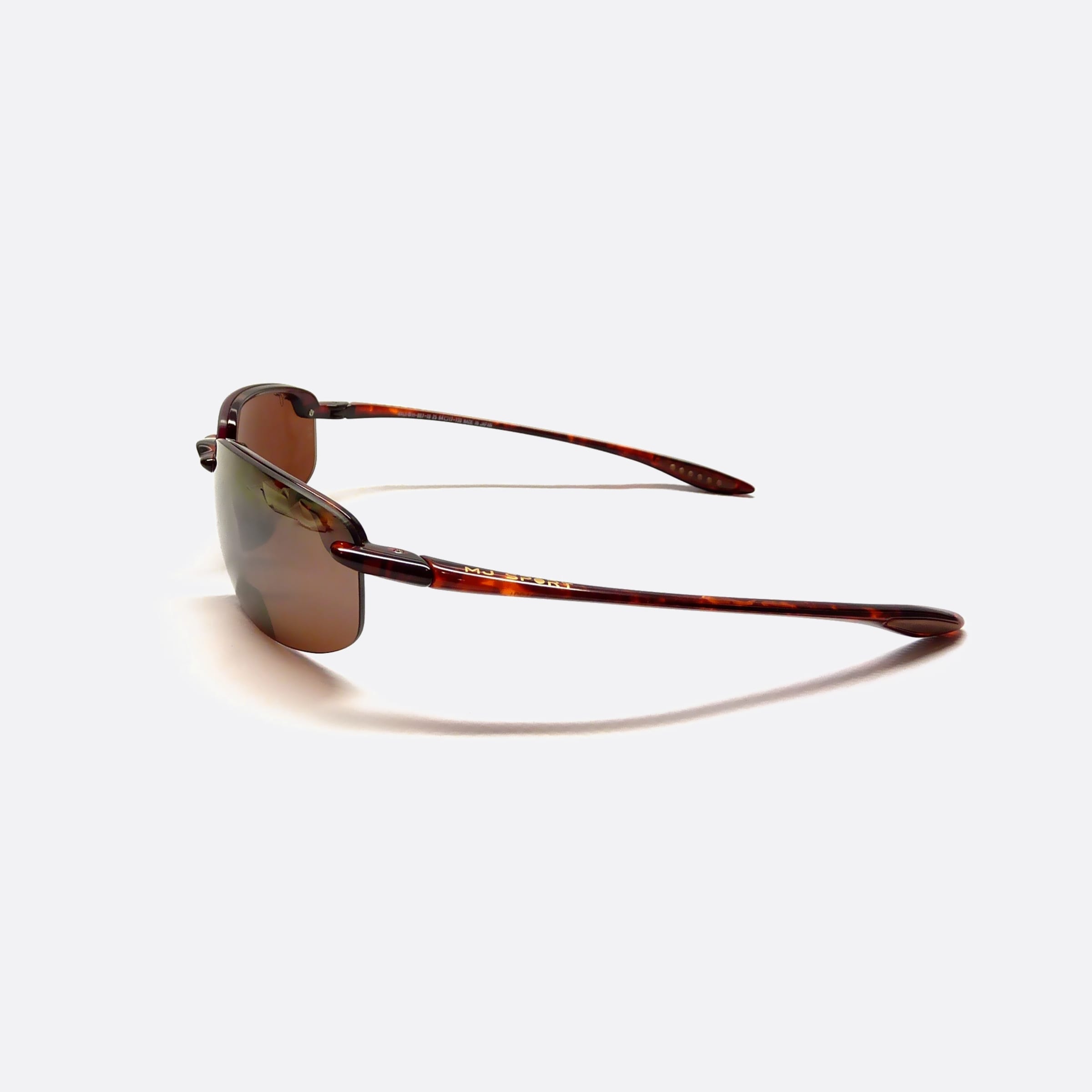 Maui 64mm Jim Okipa H807 Brown Rectangle Polarized Unisex Sunglasses - Detail View