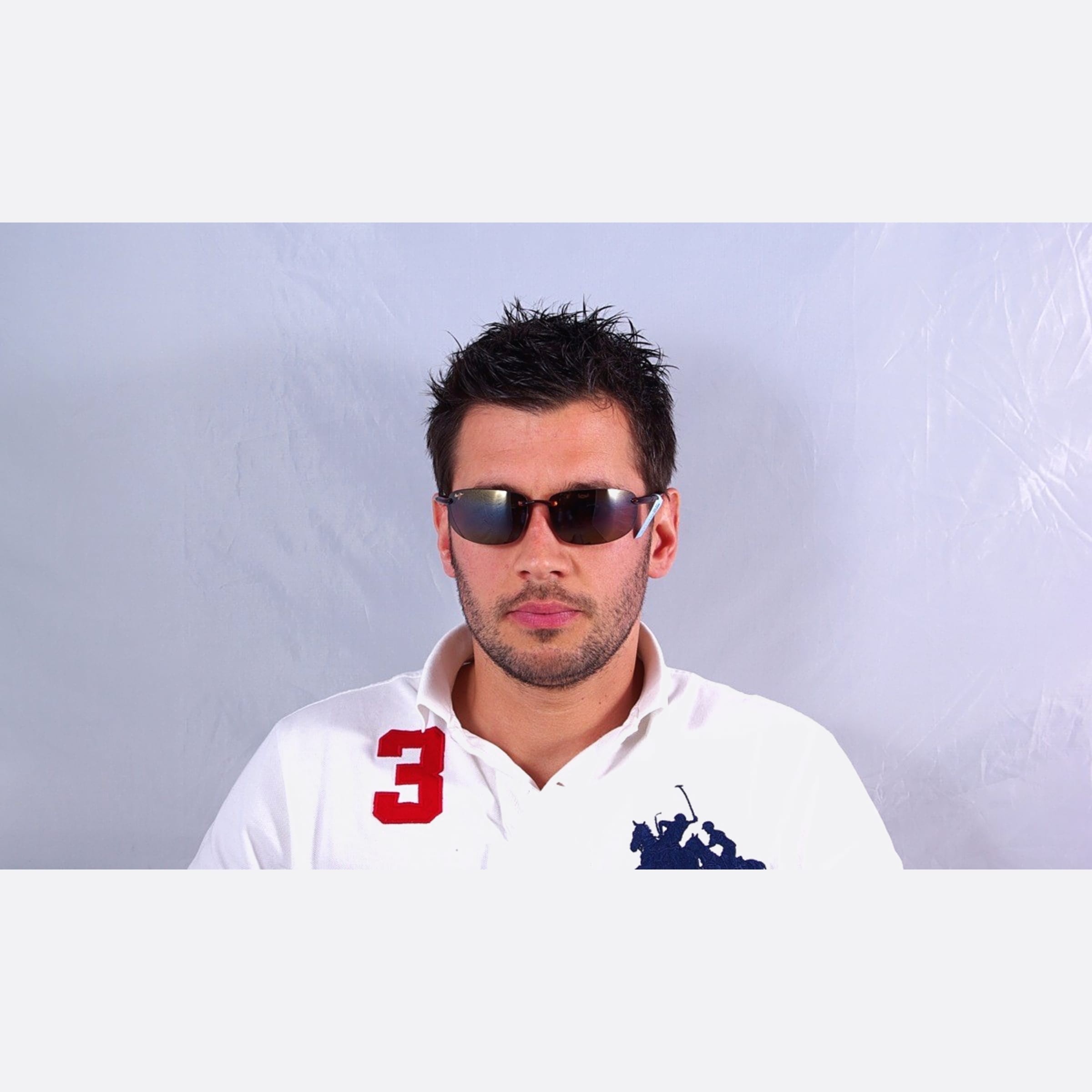 Maui 64mm Jim Okipa H807 Brown Rectangle Polarized Unisex Sunglasses - Lifestyle Shot