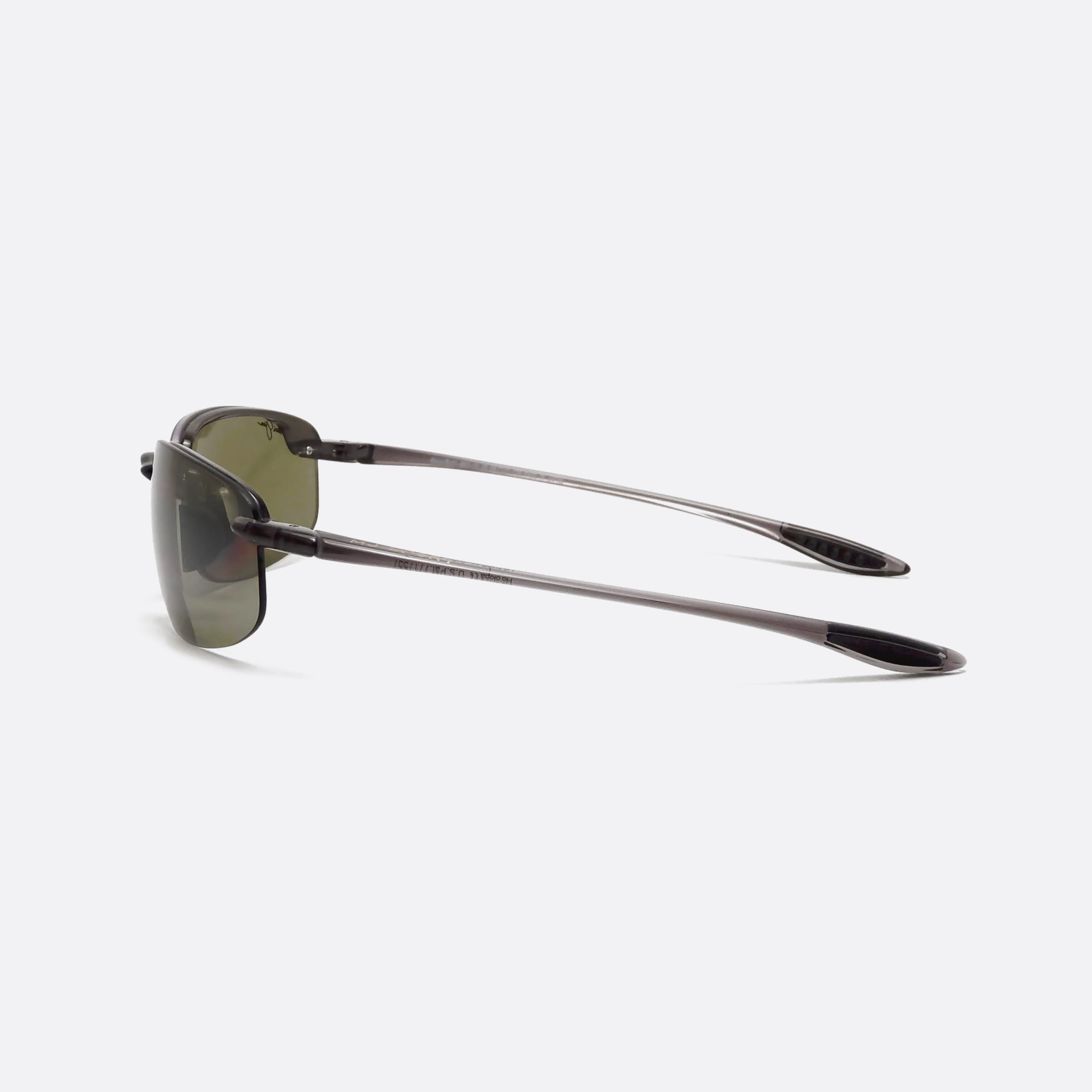 Maui 64mm Jim Okipa Ht807 Grey Rectangle Polarized Unisex Sunglasses - Detail View