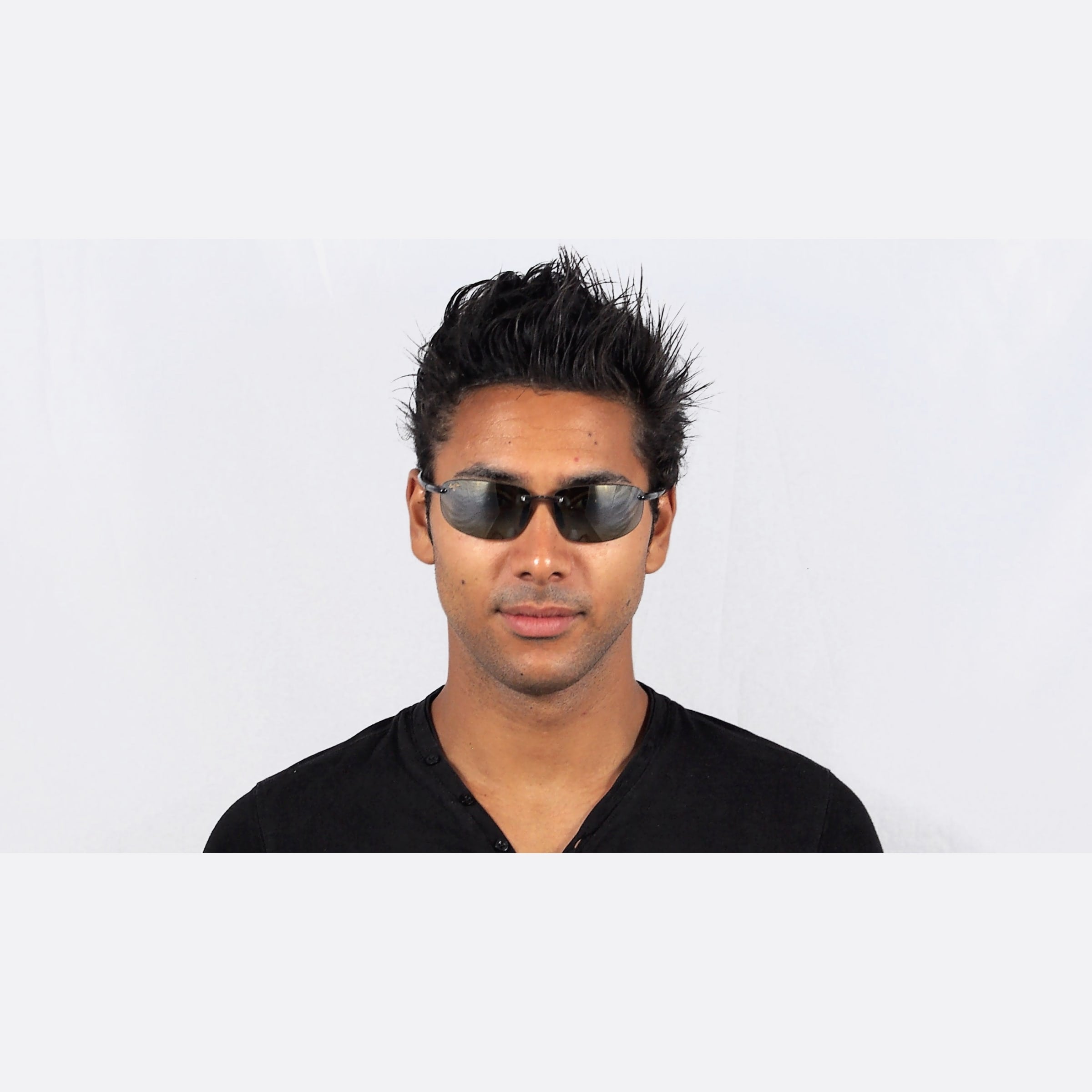 Maui 64mm Jim Okipa Ht807 Grey Rectangle Polarized Unisex Sunglasses - Additional Angle