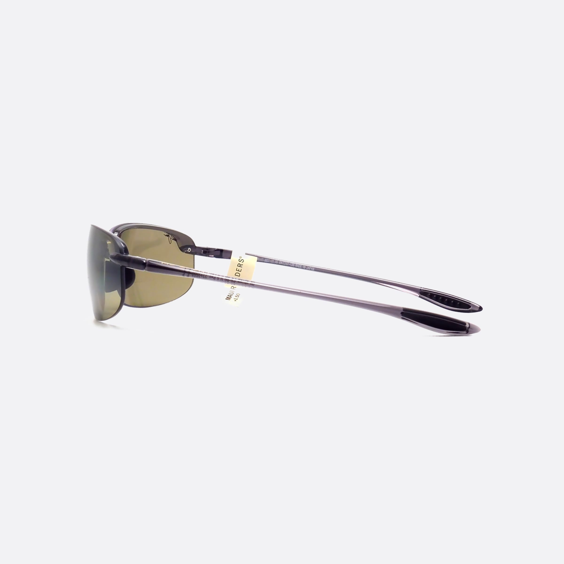 Maui 64mm Jim Okipa Ht807 Grey Rectangle Polarized Unisex Sunglasses - Detail View