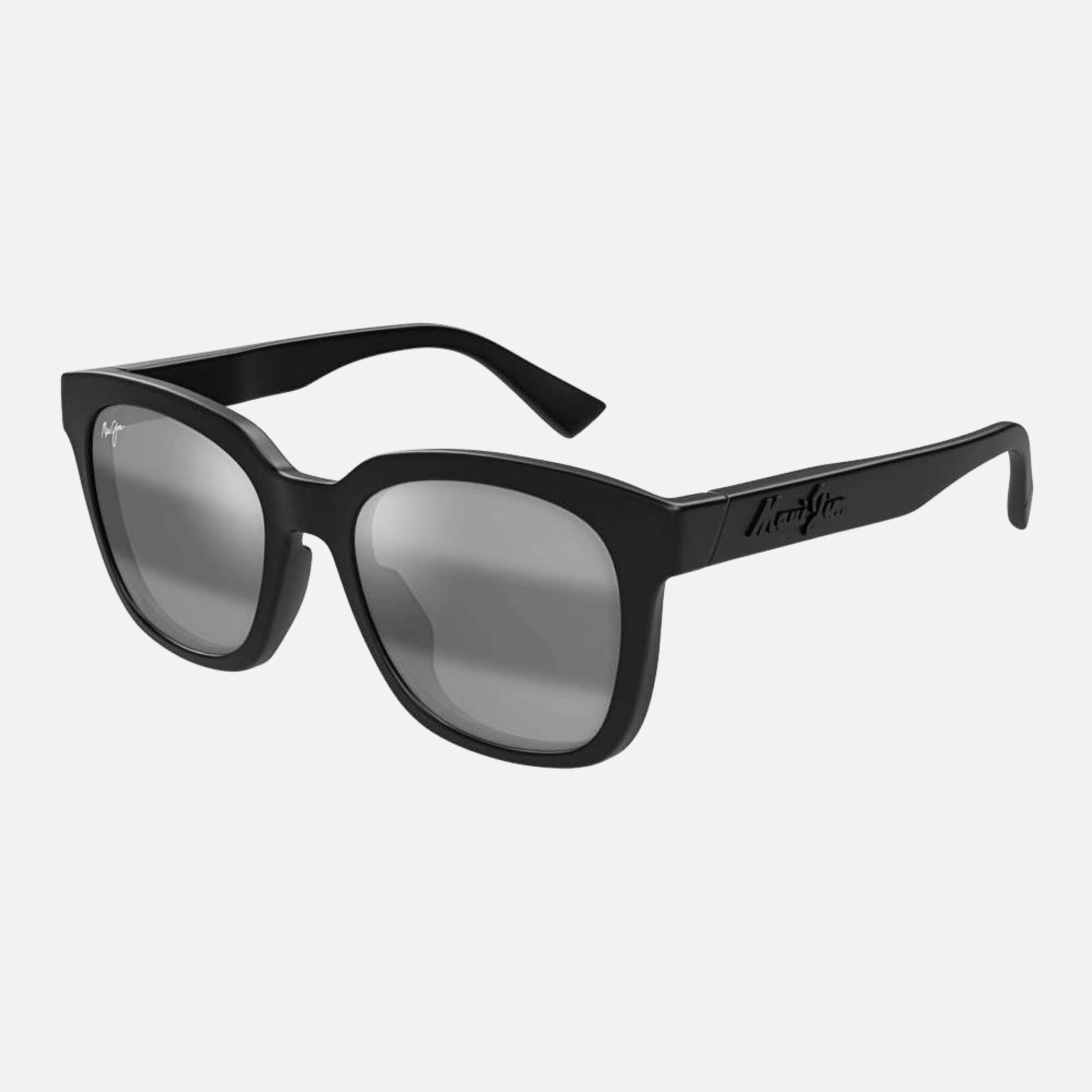 Maui 55mm Jim Honua Black Squared Polarized Unisex Sunglasses - Side View