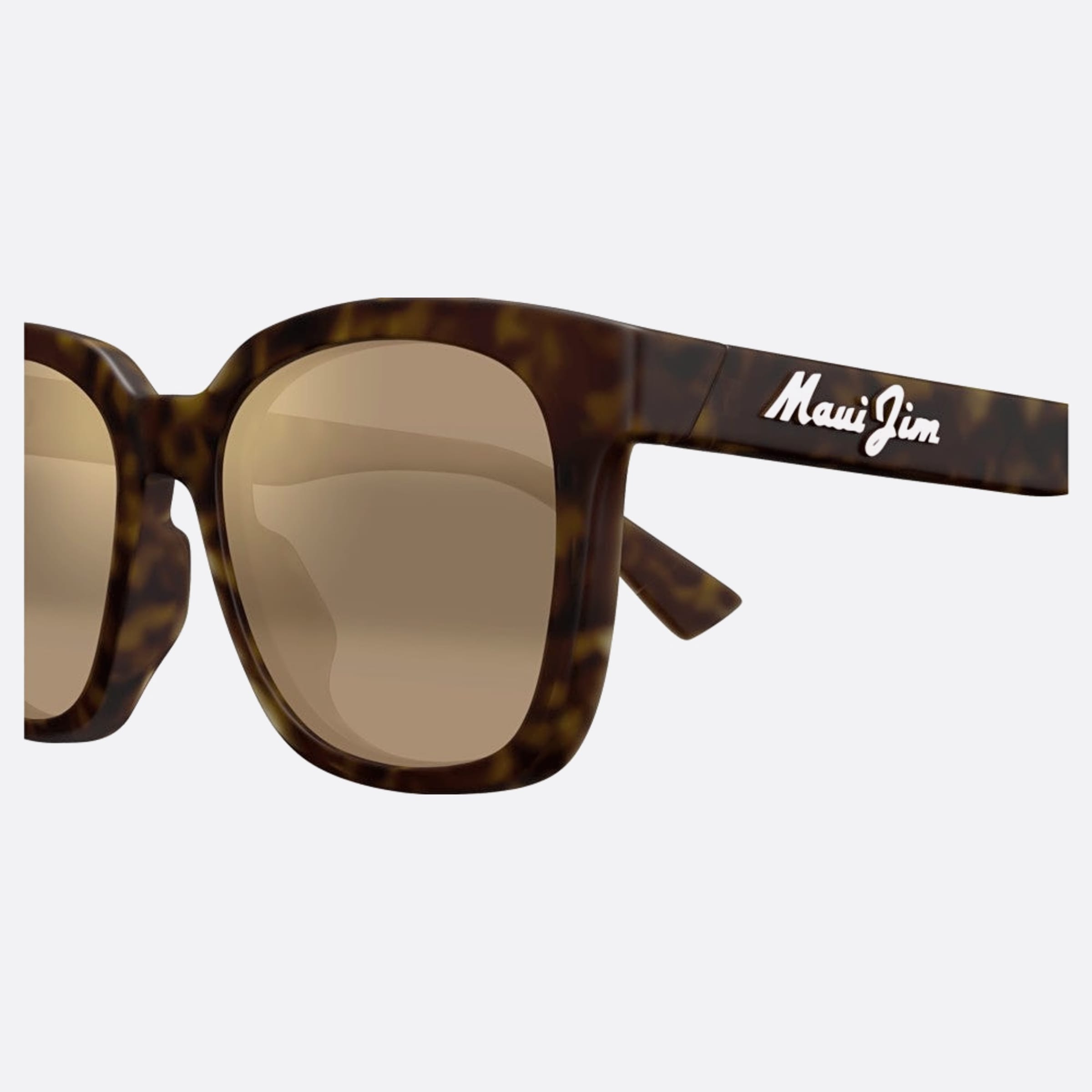 Maui 55mm Jim Honua 02a Havana Squared Polarized Unisex Sunglasses - Detail View