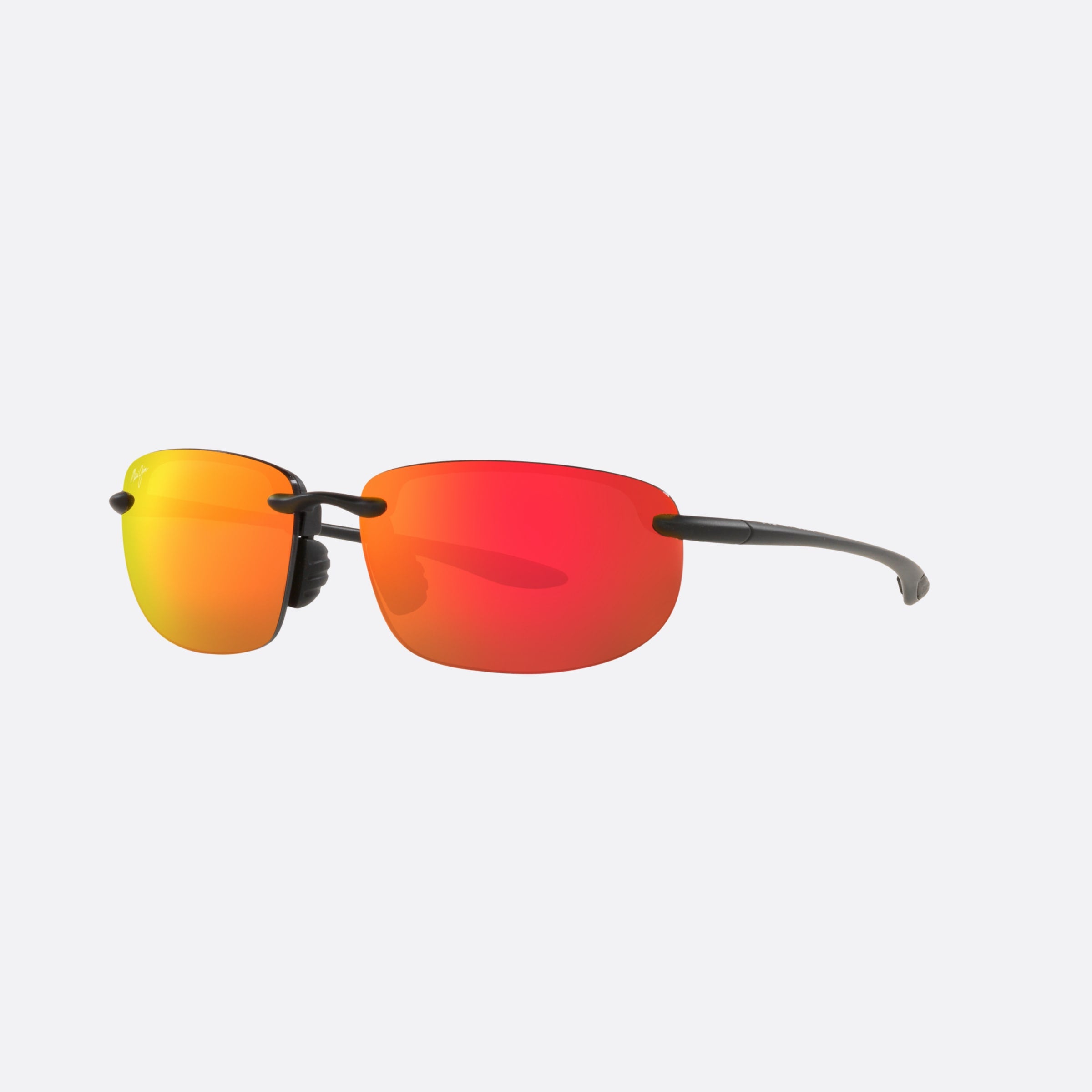 Maui 64mm Jim Hookipa Asian Fit Black Rectangular Polarized Unisex Sunglasses - Main View