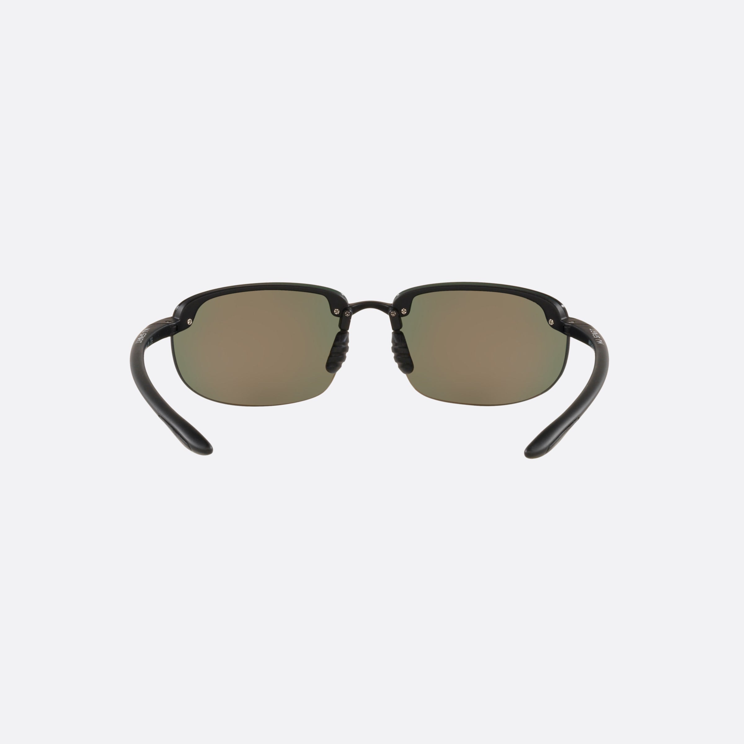 Maui 64mm Jim Hookipa Asian Fit Black Rectangular Polarized Unisex Sunglasses - Side View