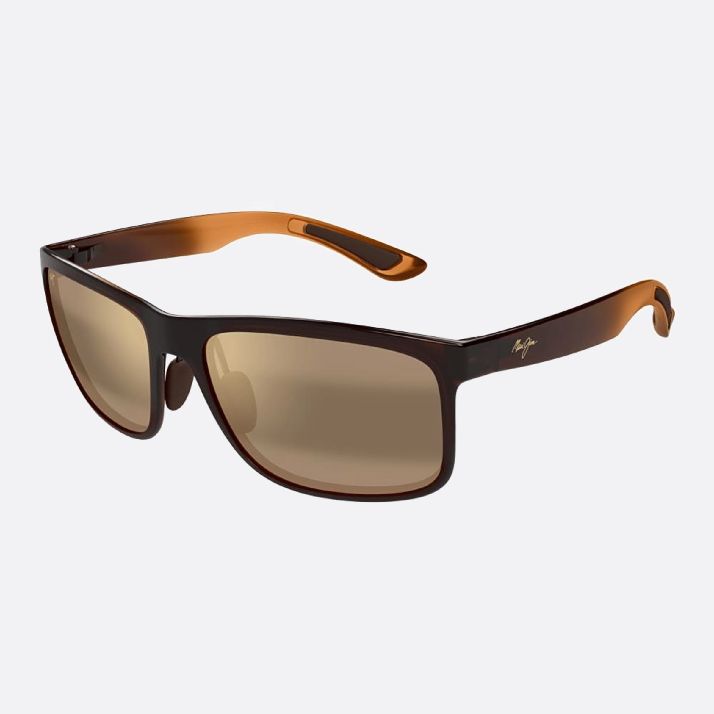 Maui 58mm Jim Huelo H449 Brown Squared Polarized Unisex Sunglasses - Side View