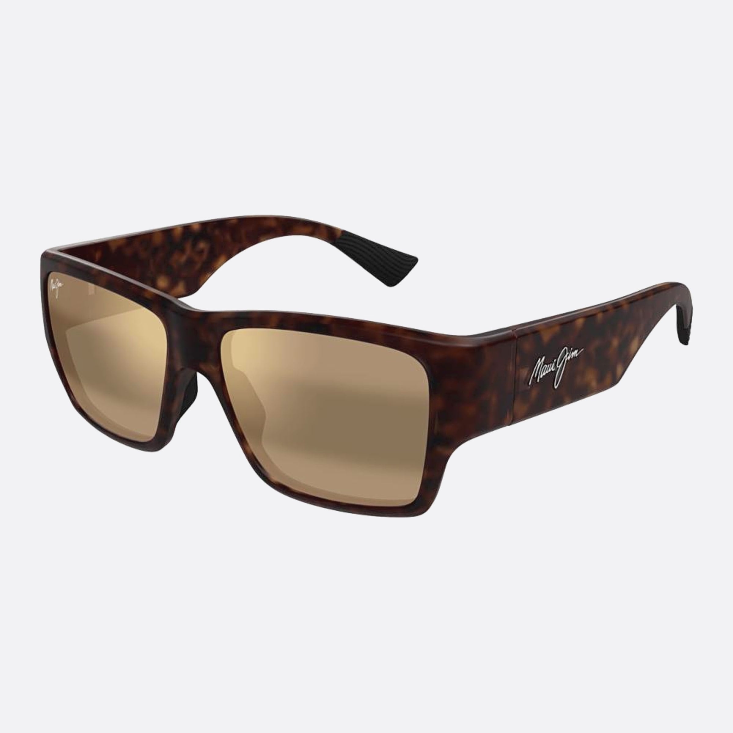 Maui 57mm Jim Olu H614 Havana Squared Men Sunglasses - Side View